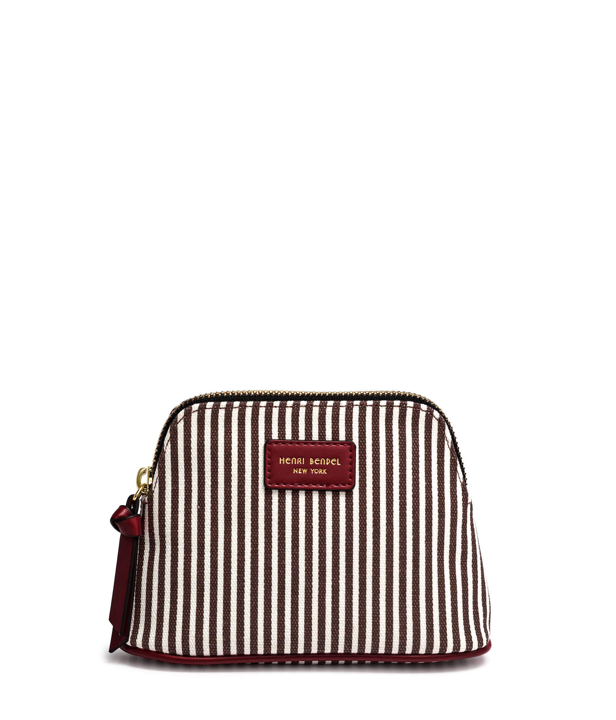 Lyst Henri Bendel Small Striped Canvas Cosmetic Bag In Red Gallery