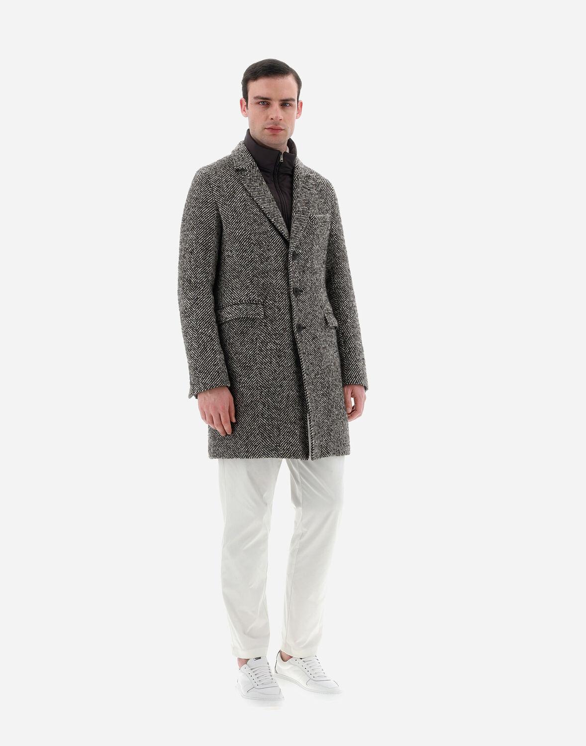 Herno Abrigo De Herringbone Coat Y Nuage in Grey for Men Lyst UK