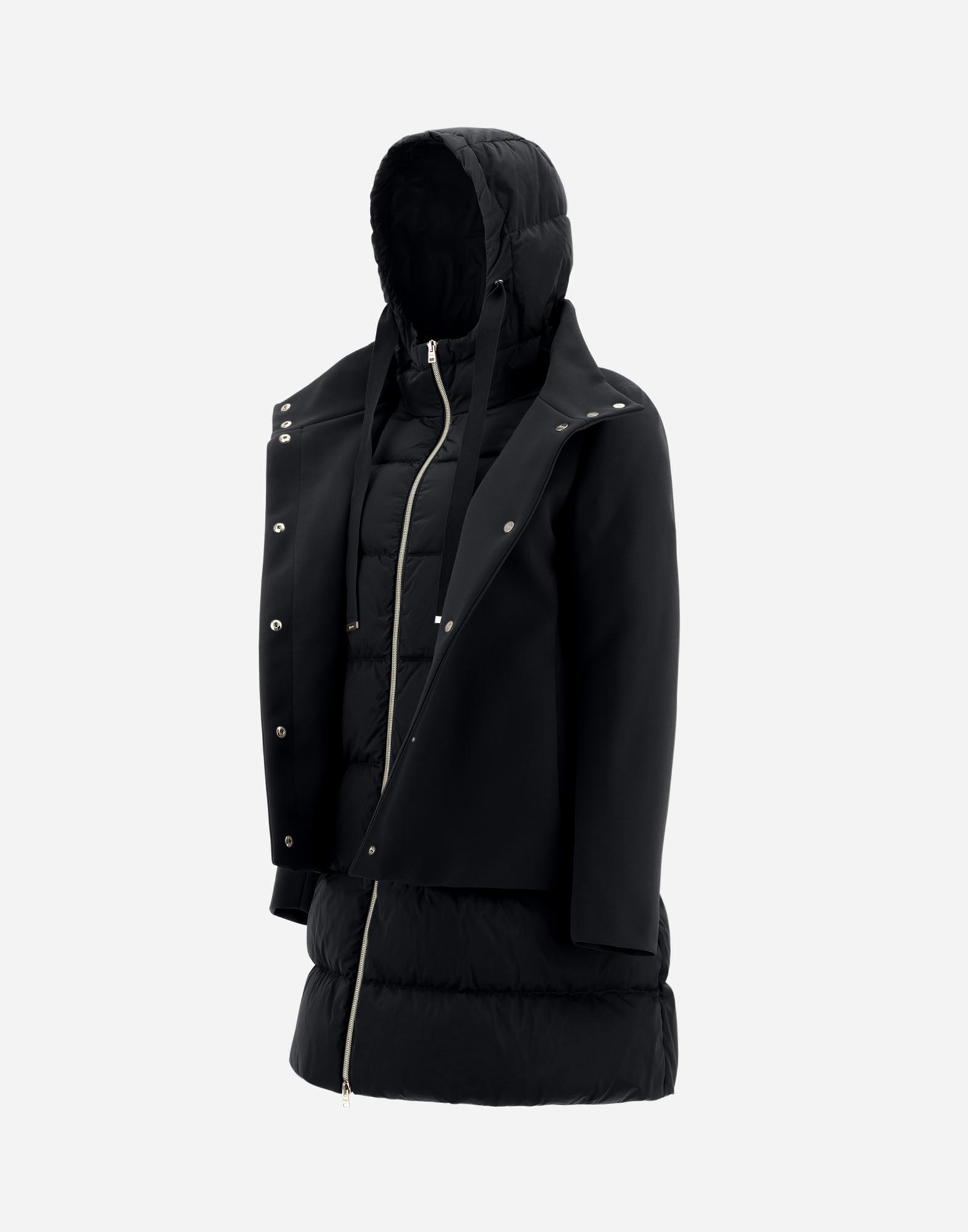 Herno New City Glam And Satin A-line Jacket in Black | Lyst