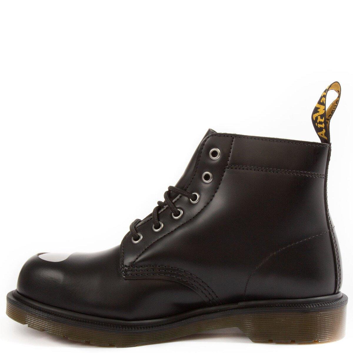 Dr. Martens 101 Exposed Steel Toe Leather Boots In Black | Lyst