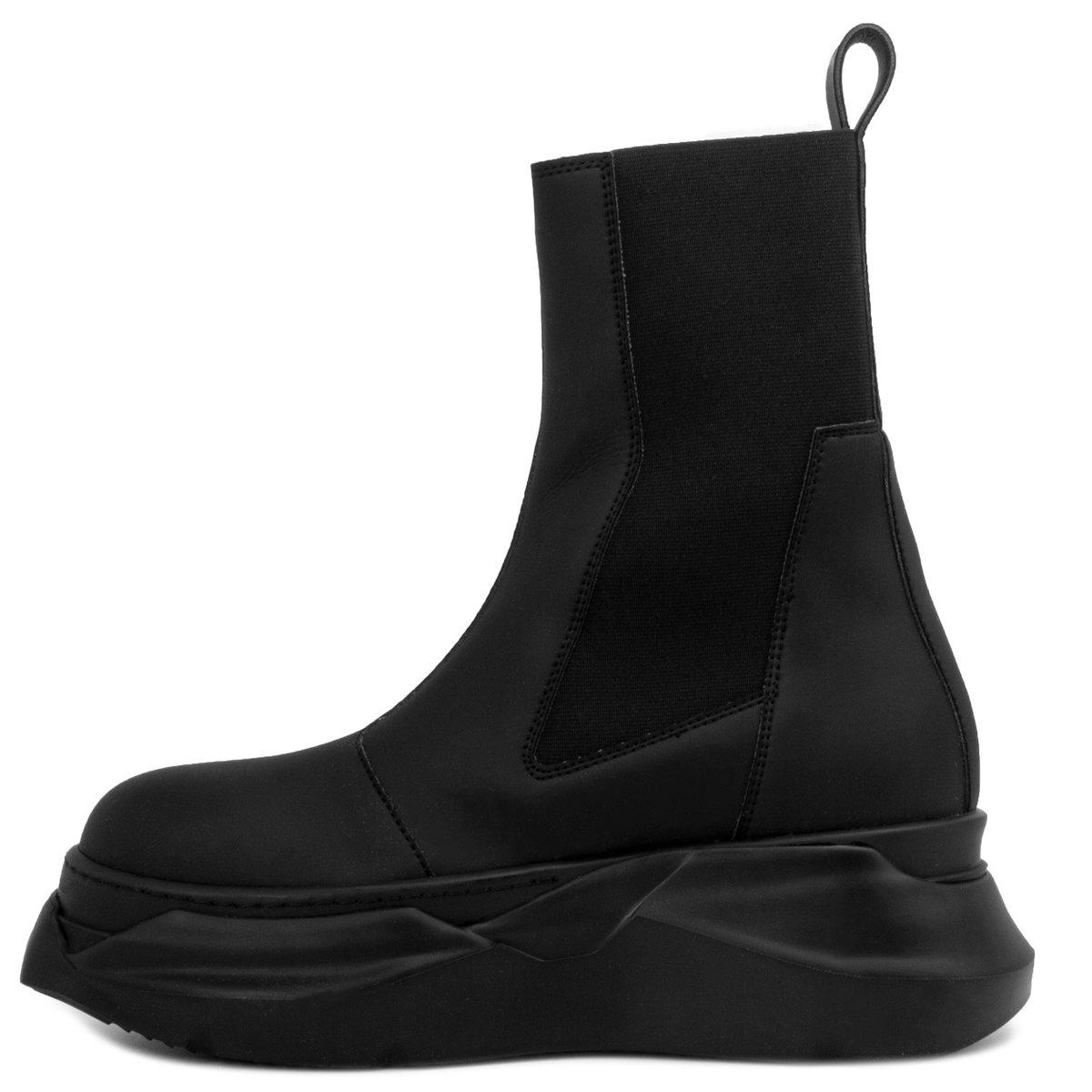 Rick Owens DRKSHDW Leather Abstract Beetle Boots Black for Men 