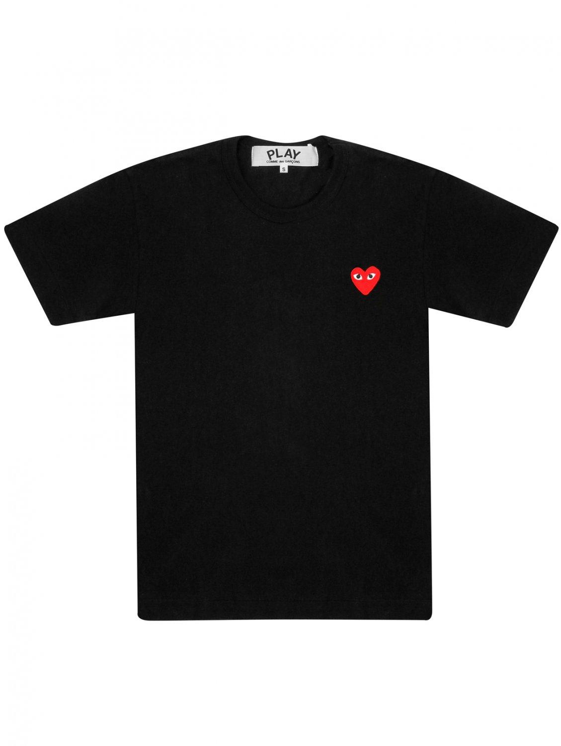 Comme des garçons Play Mens Red Heart T-shirt Black in Red for Men | Lyst