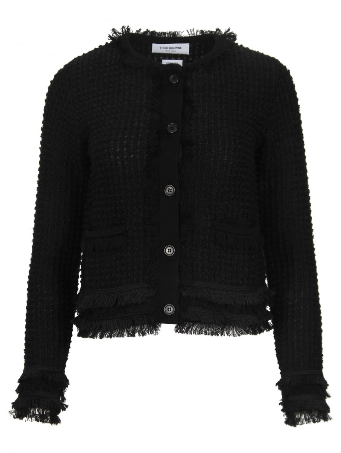 Frayed Trim Plain Outerwear Frayed Trim Plain Outerwear