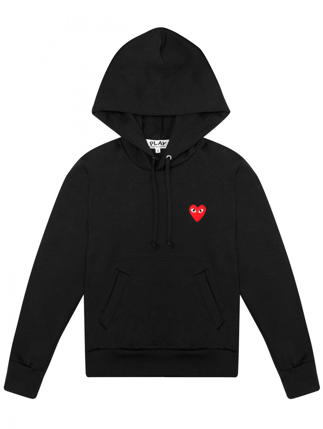 Comme des Garçons Synthetic Play Womens Red Heart Hoodie Black - Lyst