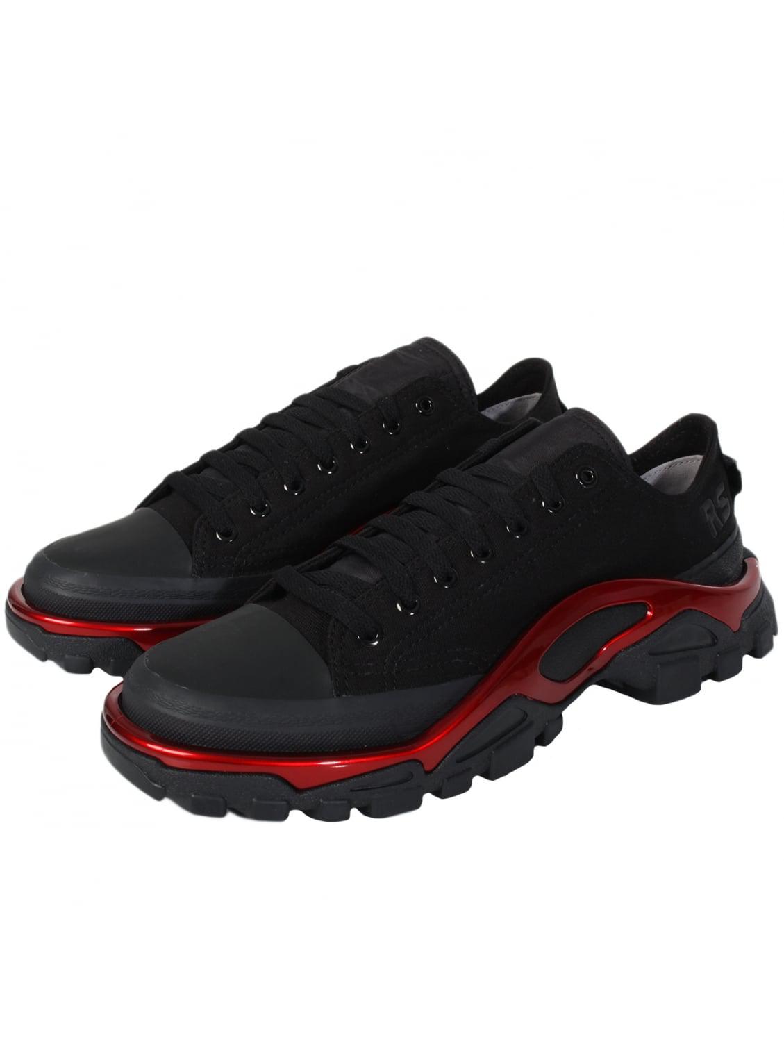 Raf Simons Canvas Rs New Runner Sneakers Black/red for Men