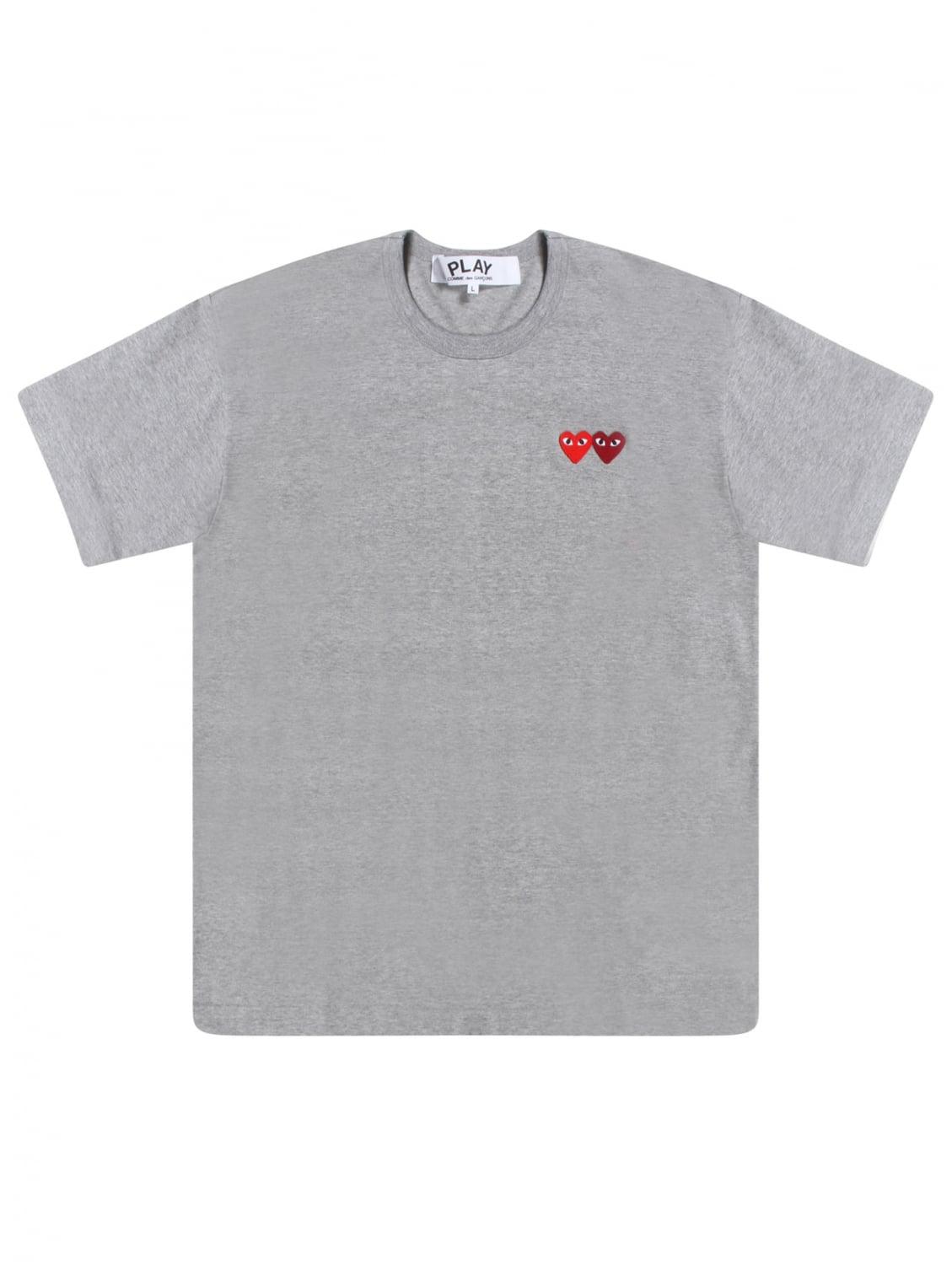 Comme des Garçons Cotton Play Men's Twin Heart T-shirt Grey in Gray for ...