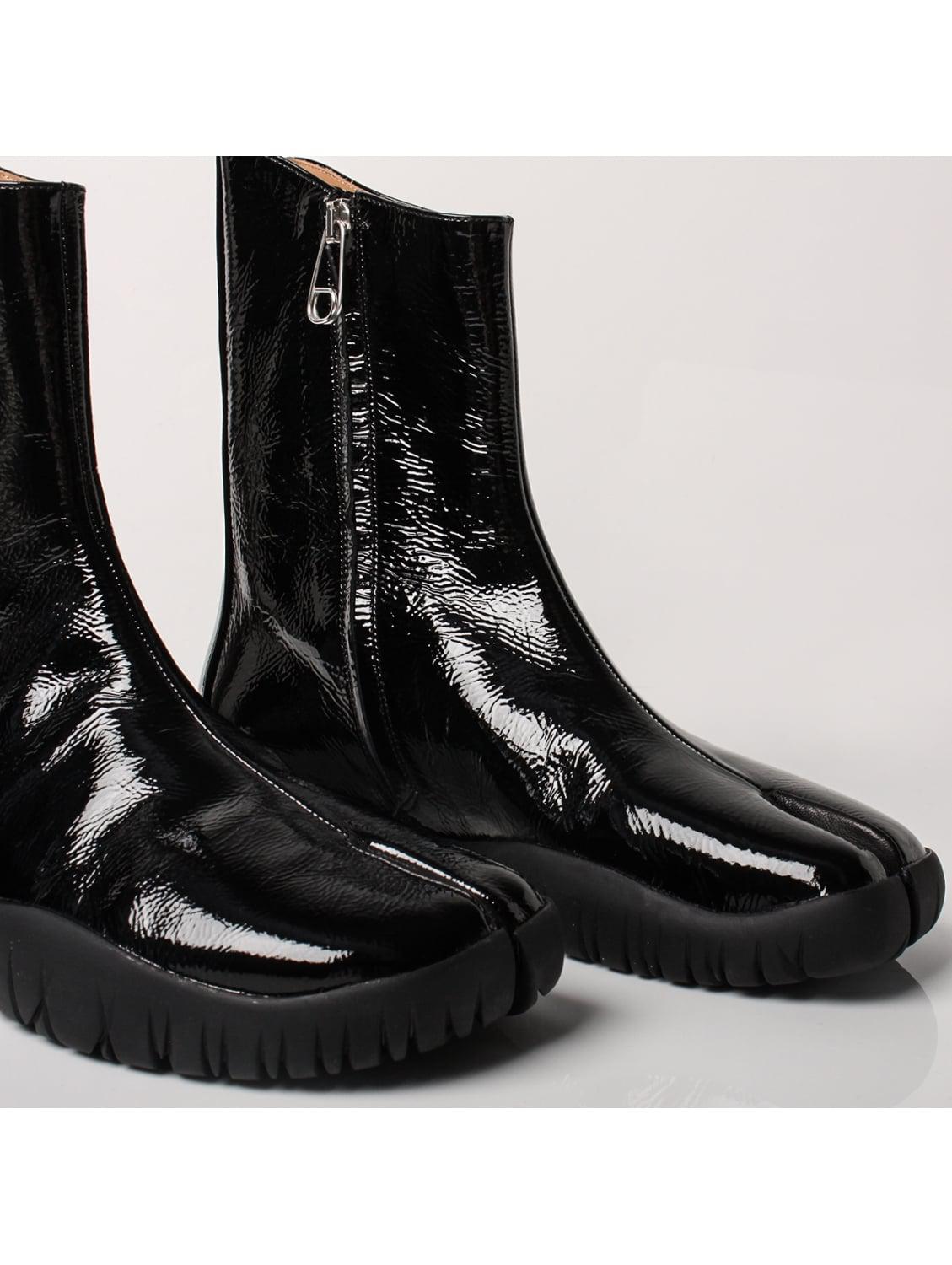 Maison Margiela Tabi Patent Leather Boot Black - Lyst