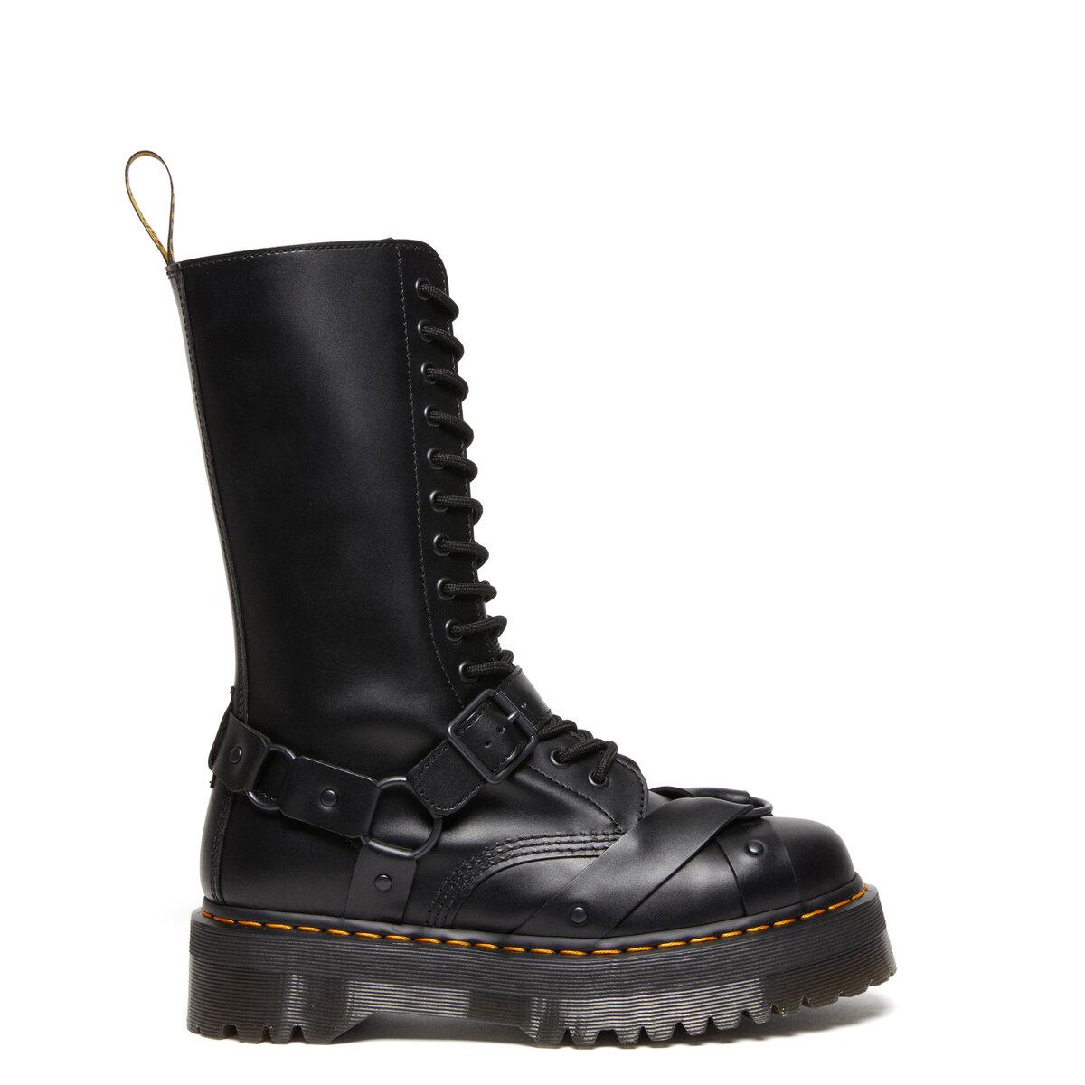Dr. Martens 1914 Quad Harness Paris Platform Kneehigh in Black Lyst