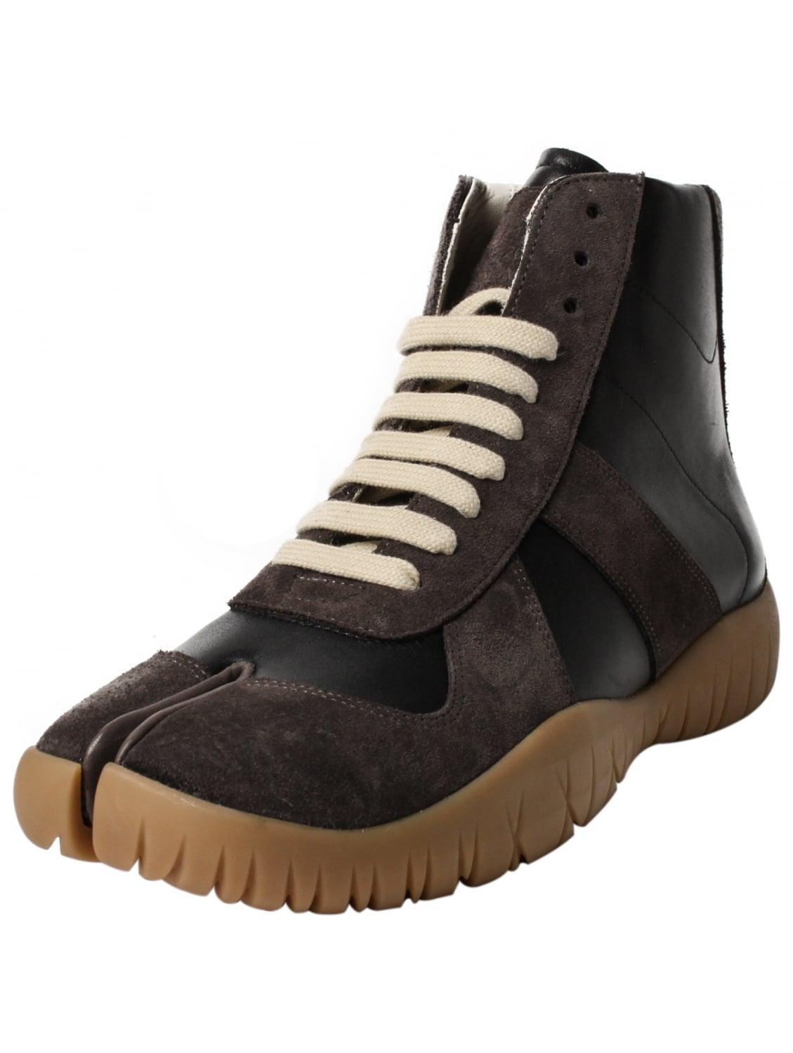 Maison Margiela Leather Men's Tabi Replica Sneaker Boots Black for Men ...