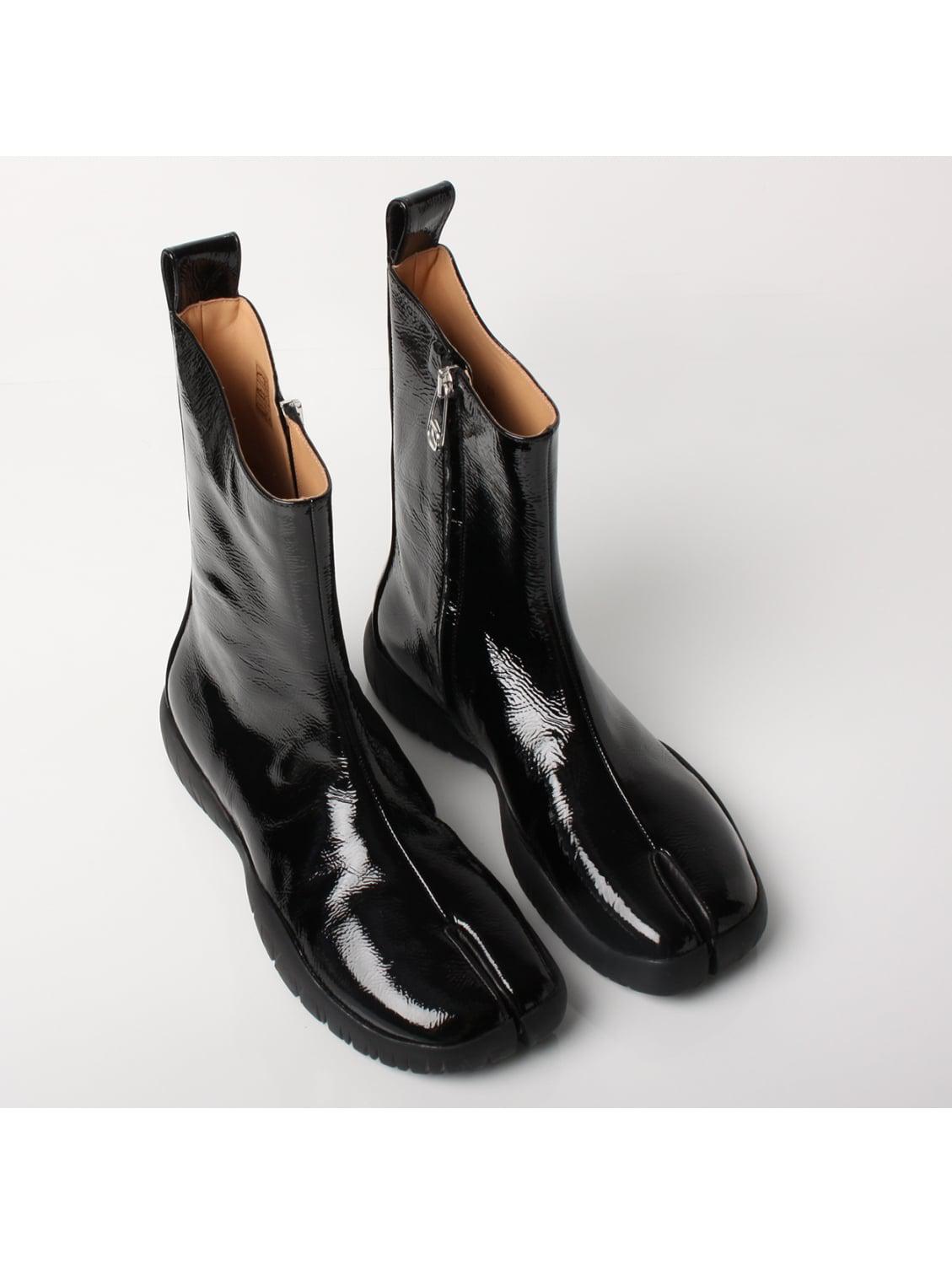 Maison Margiela Tabi Patent Leather Boot Black - Lyst