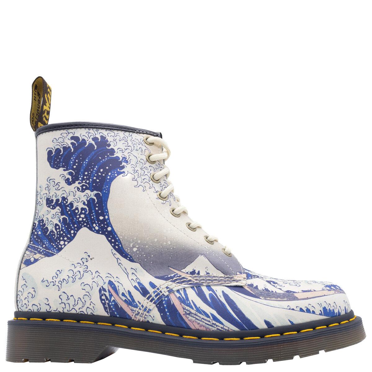Dr. Martens 1460 Lace Up Boots X Great Wave The Met in Blue | Lyst