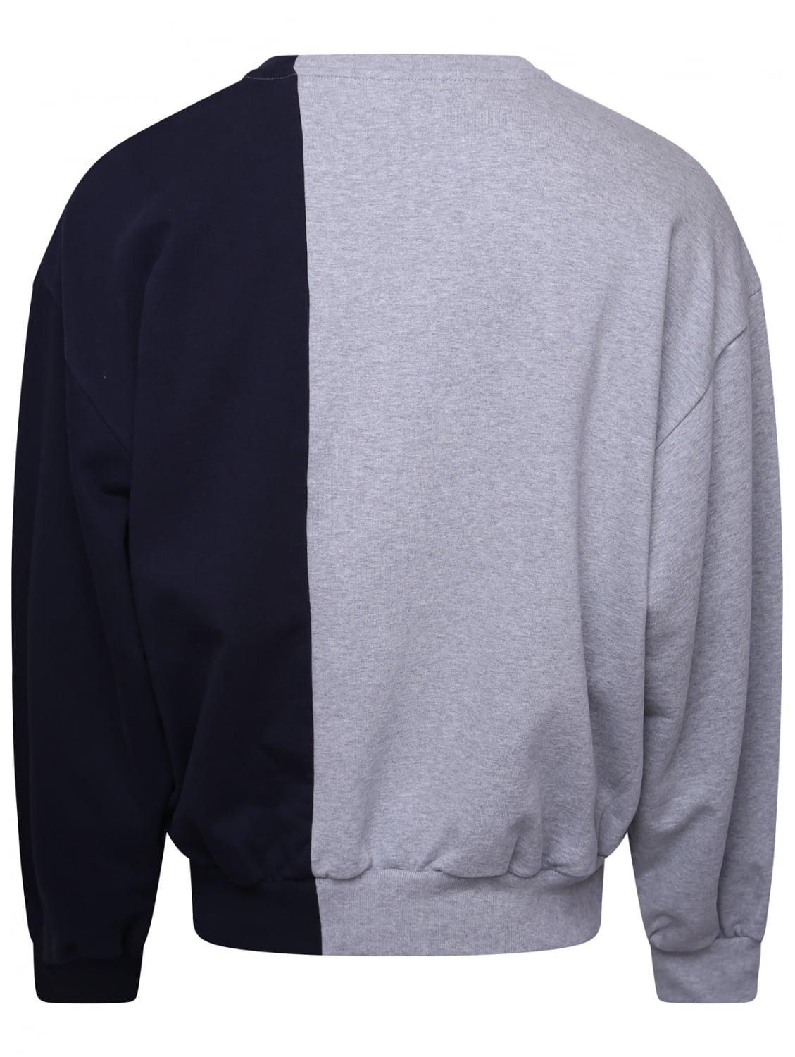 Gosha Rubchinskiy Cotton Two Tone Combo Logo Sweater Light Grey 