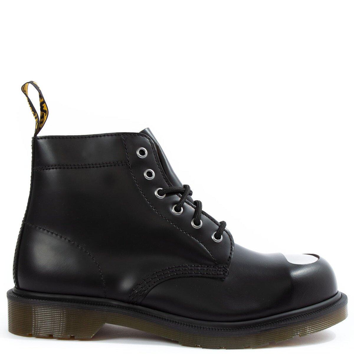 Dr. Martens 101 Exposed Steel Toe Leather Boots In Black | Lyst Australia