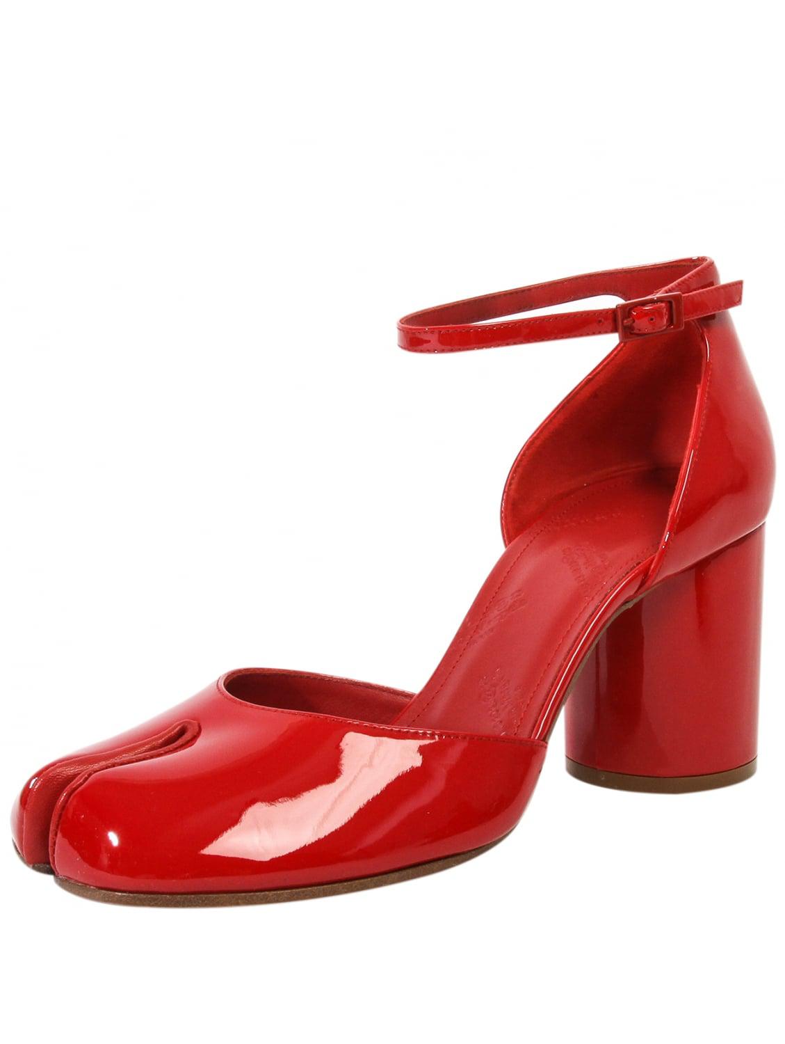 Maison Margiela Patent Leather Tabi Pumps in Red - Lyst