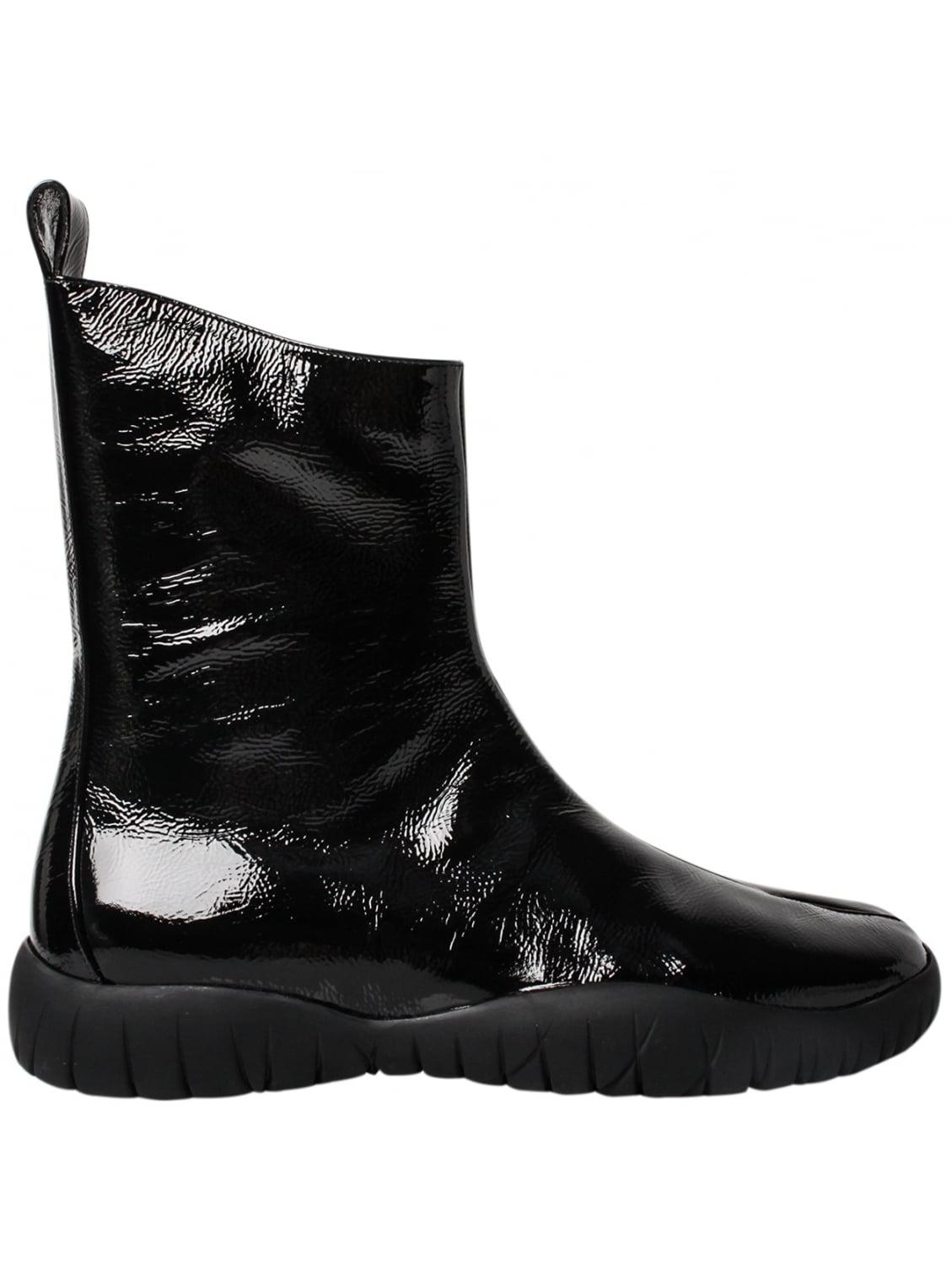 Maison Margiela Tabi Patent Leather Boot Black - Lyst