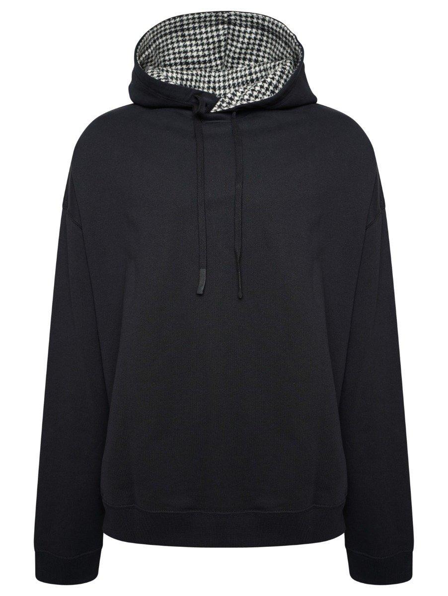 Raf Simons Cotton Oversized Houndstooth Hoodie in Black for Men - Lyst