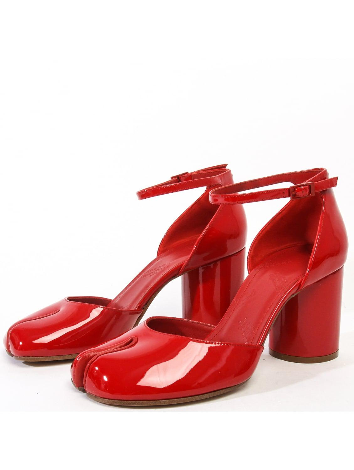 Maison Margiela Patent Leather Tabi Pumps in Red - Lyst
