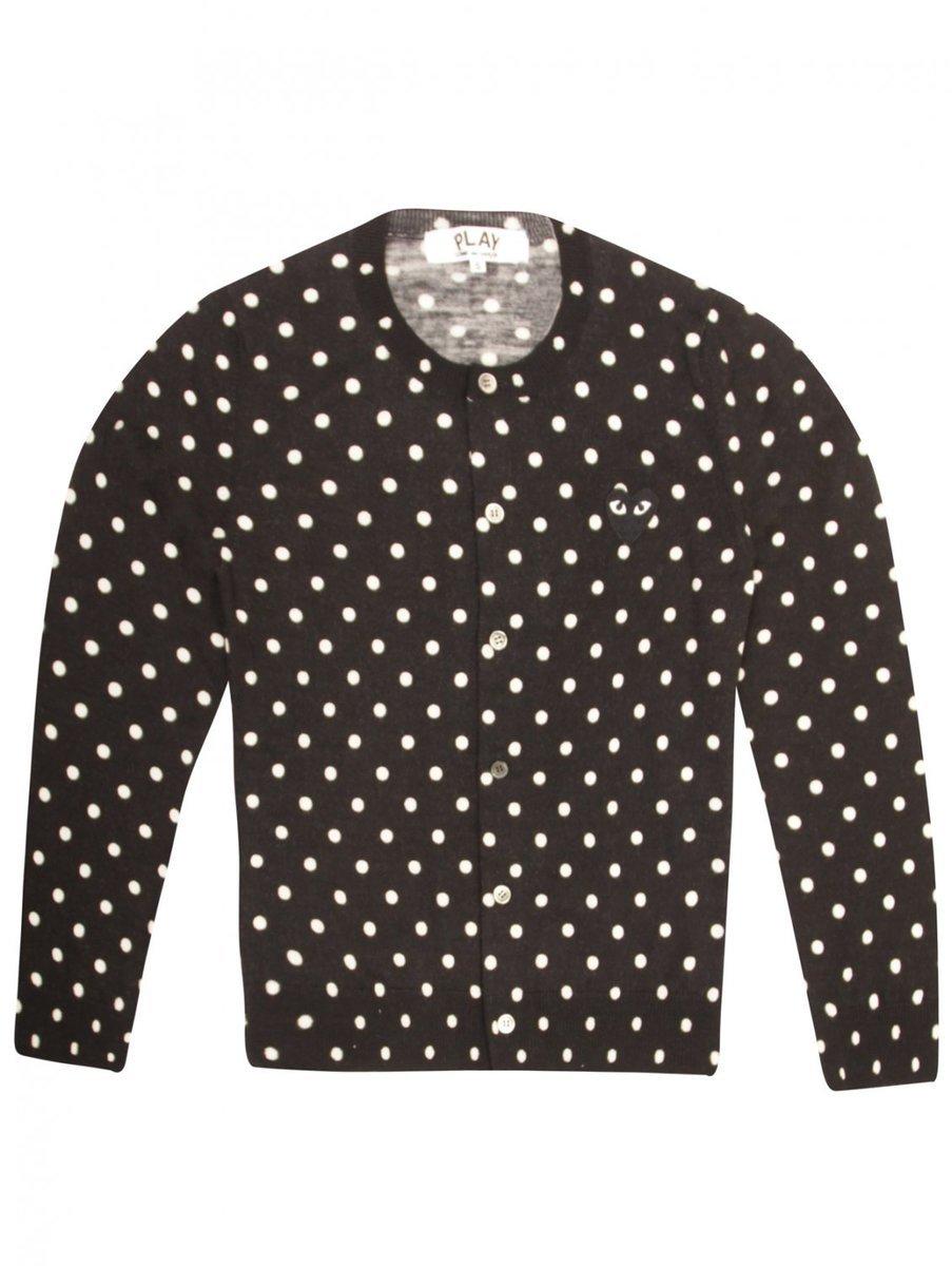 COMME DES GARÃONS PLAY Wool N037 Polka Dot Cardigan Black - Lyst