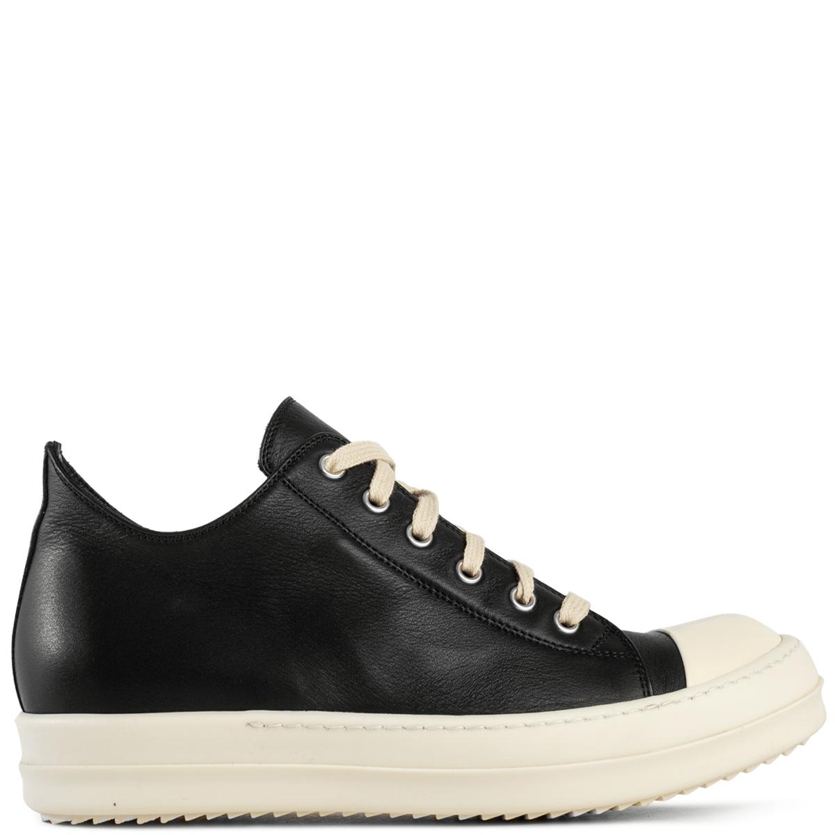 Rick Owens Womens Low Leather Sneakers in Black - Save 36% - Lyst
