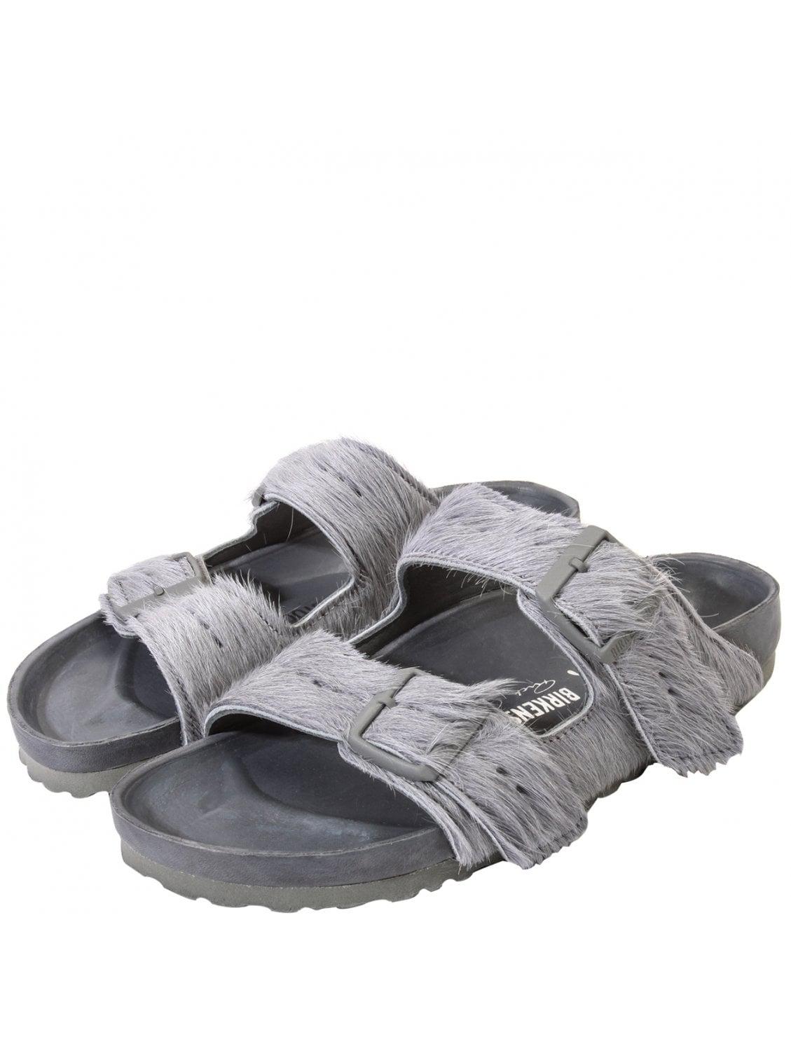 Rick Owens X Birkenstock Men's Arizona Fur Sandals Longhair Grey in Gray for  Men | Lyst