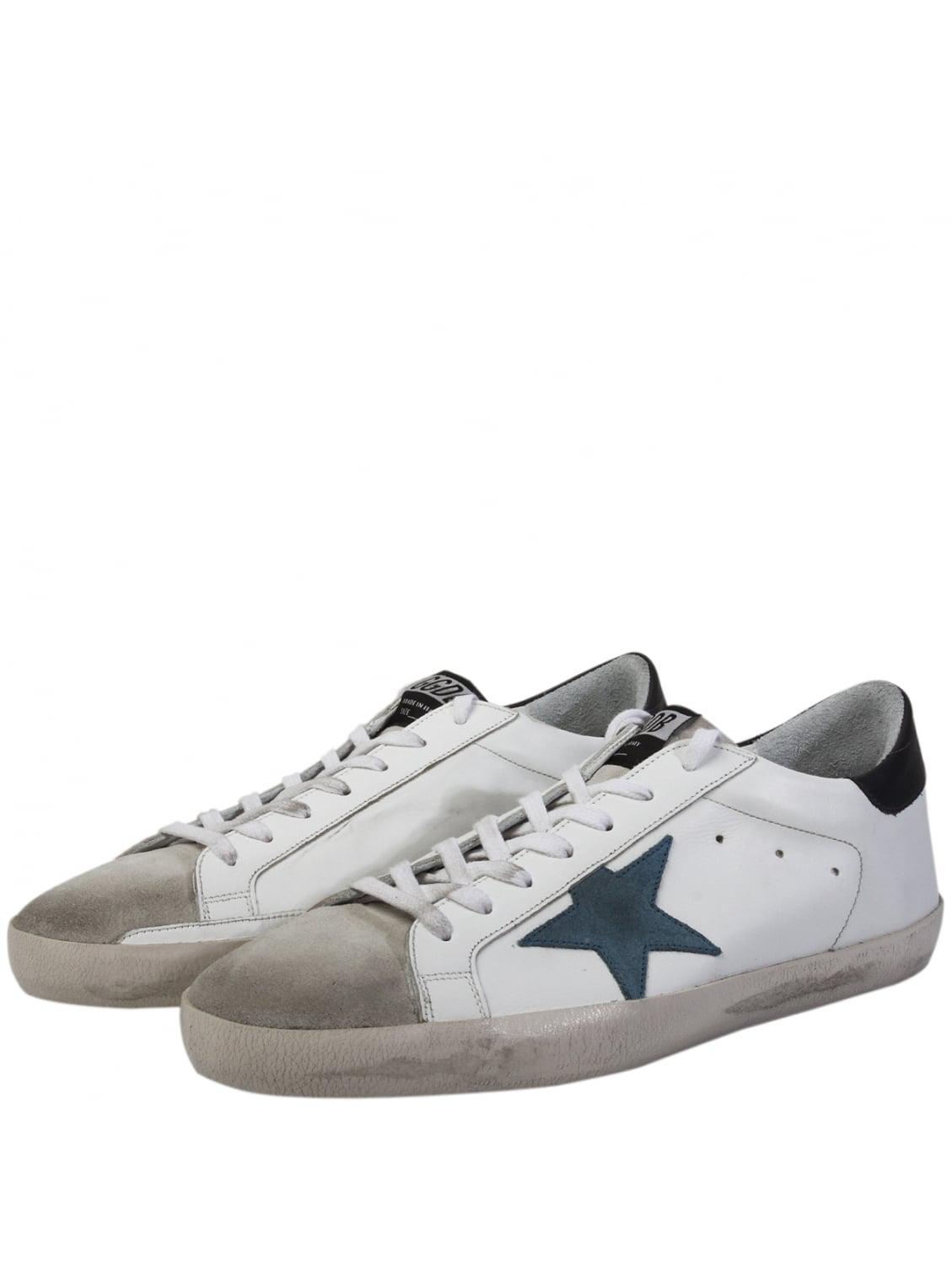 Golden Goose Men's Superstar Blue Star Sneakers White for Men | Lyst