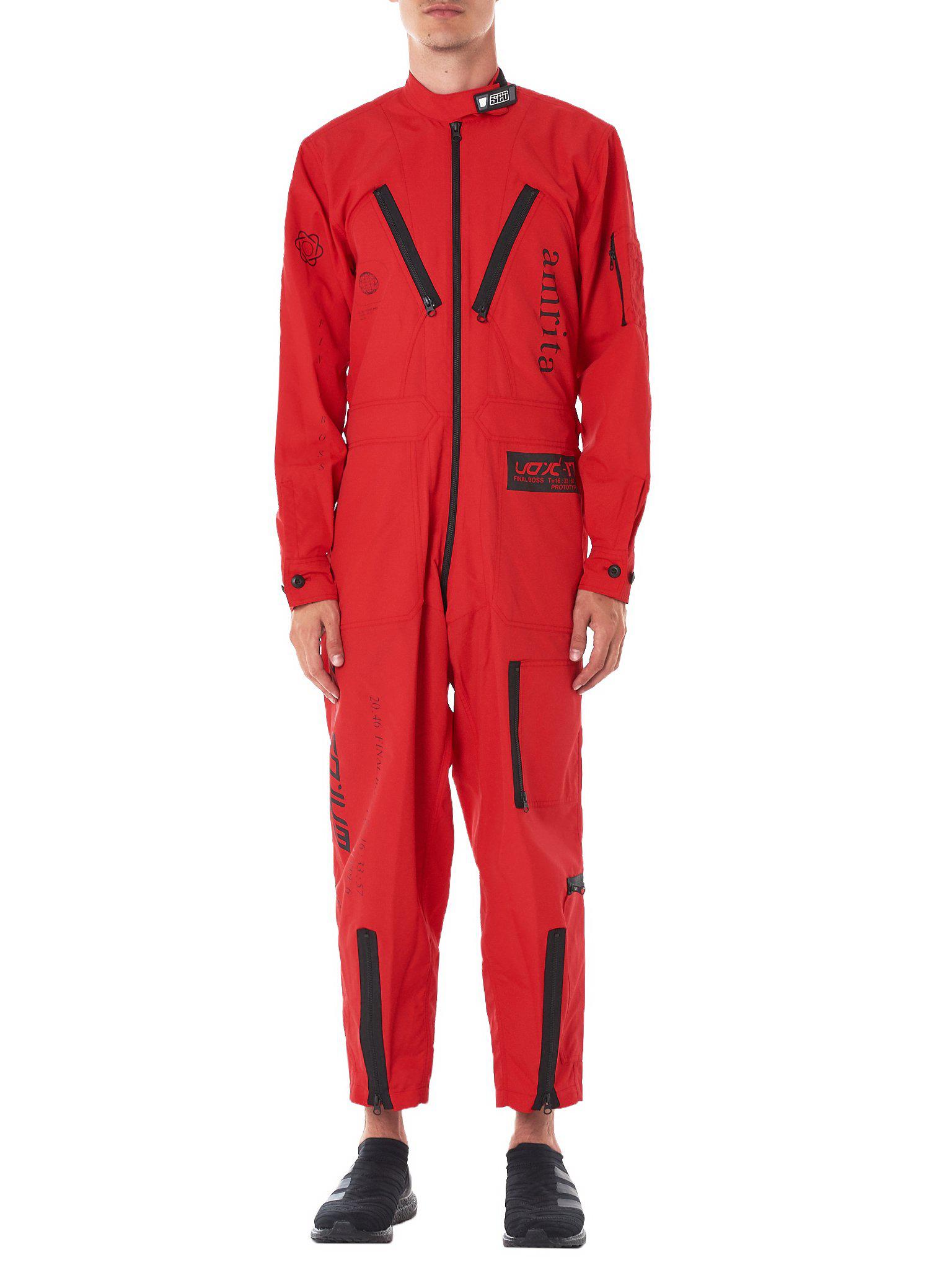 red utility suit