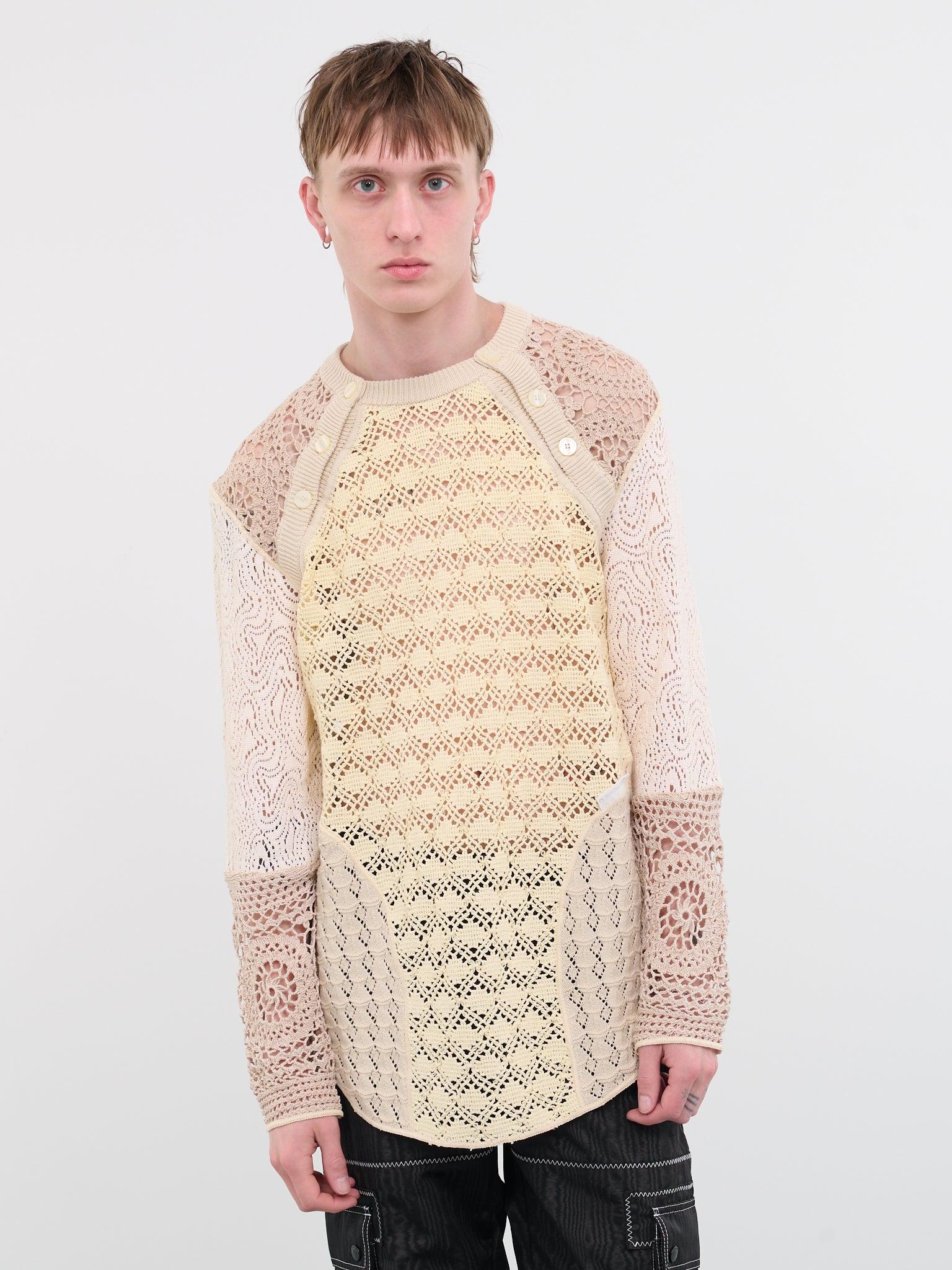 Marine Serre Regenerated Crochet Sweater in Natural for Men | Lyst