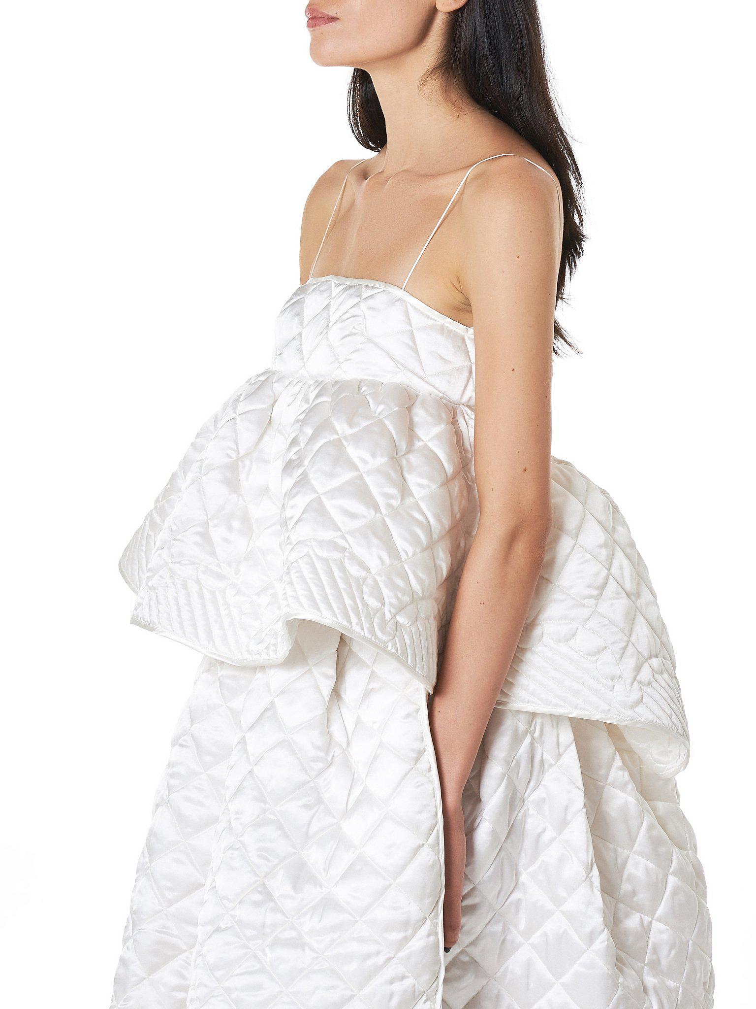 Cecilie Bahnsen Silk 'selena' Quilted Top in Ivory (White) | Lyst
