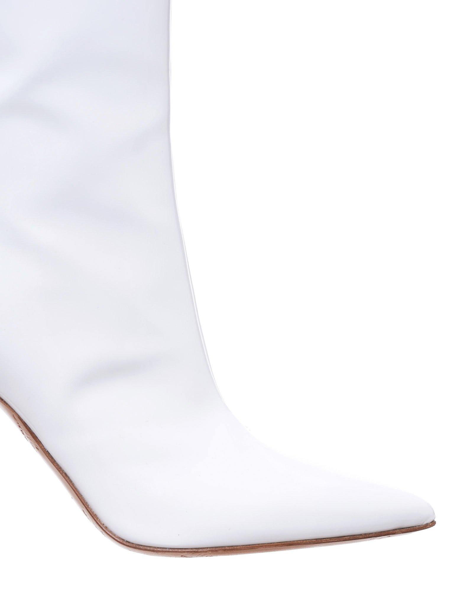 white vinyl boots