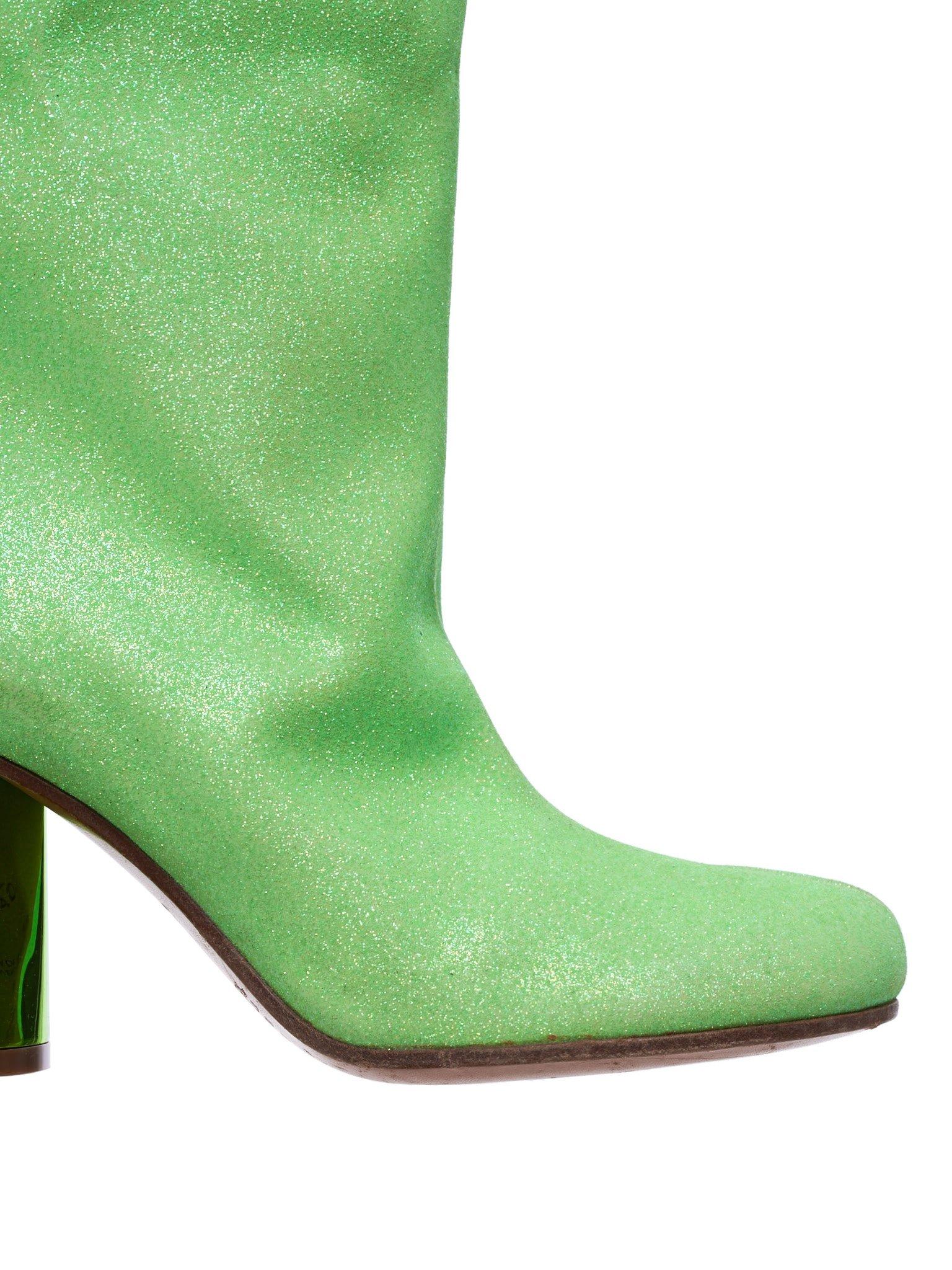 green sparkle boots