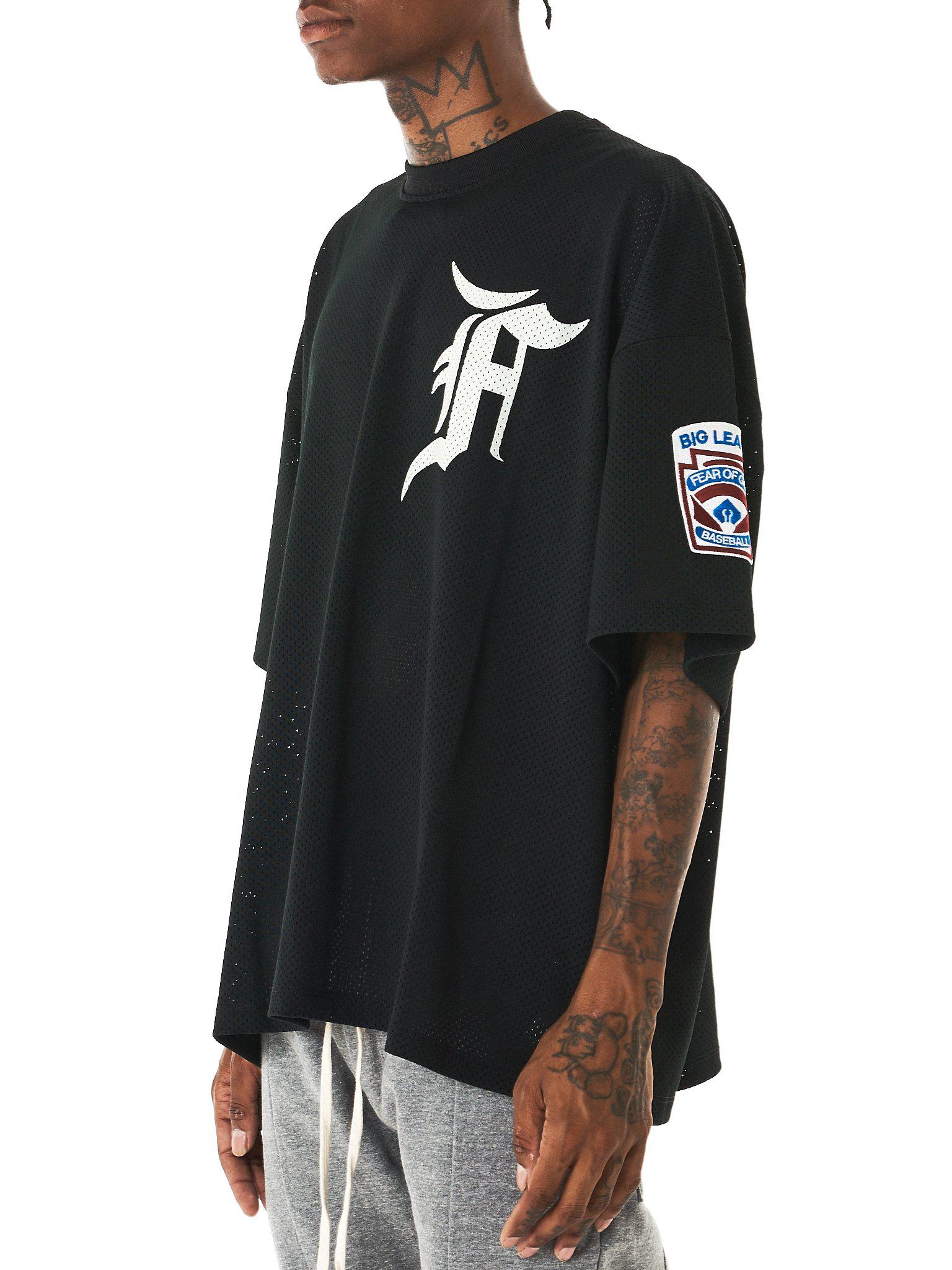 Fear Of God Embroidery Baseball Jersey in Black for Men | Lyst