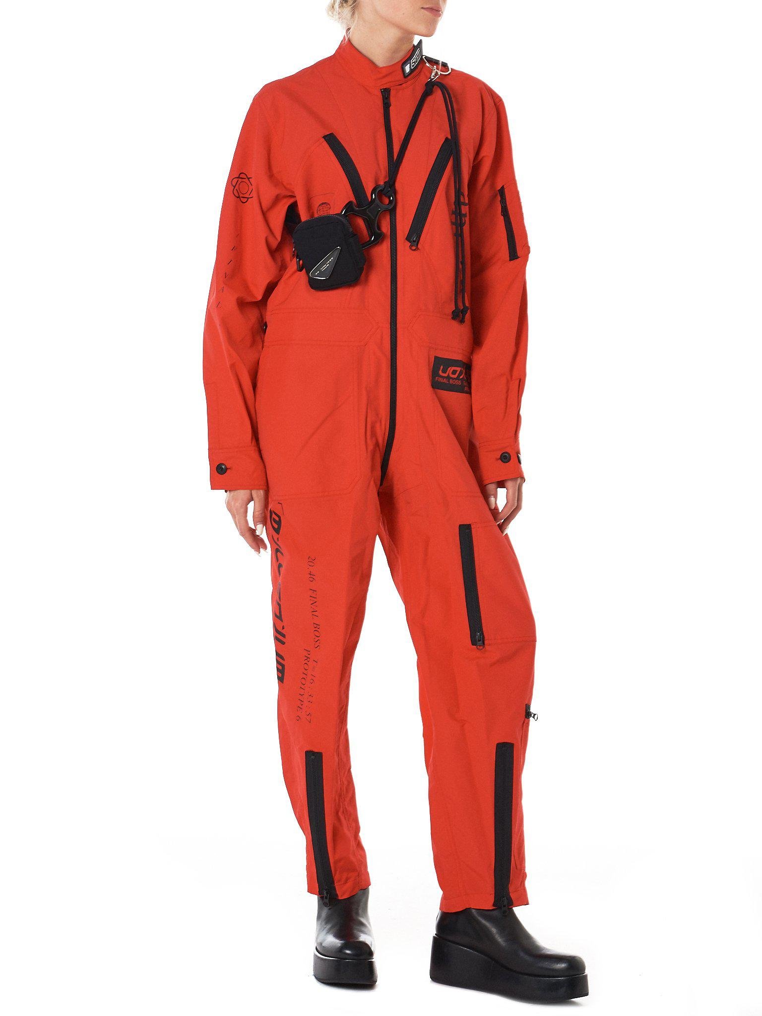 utility jumpsuit red