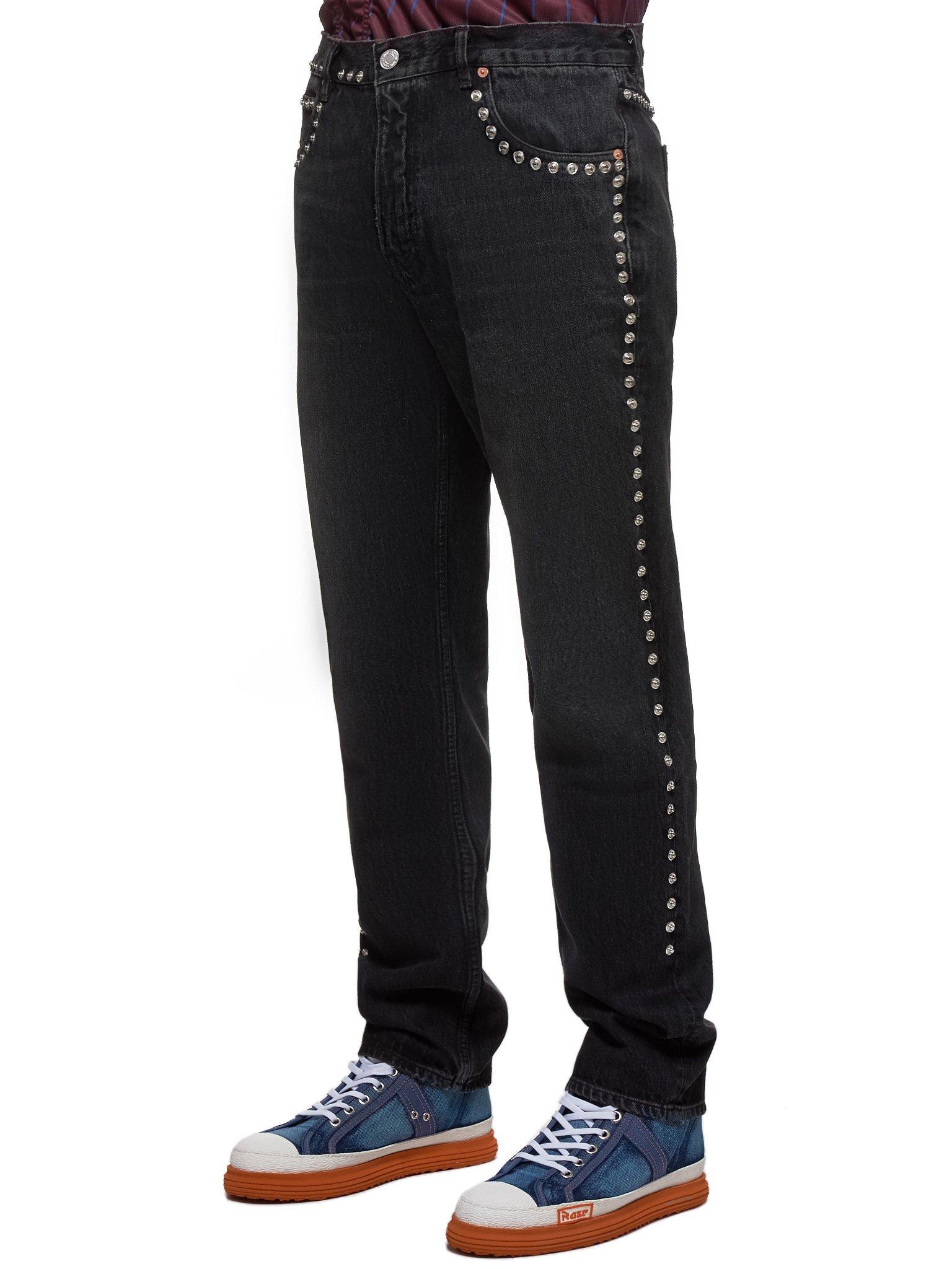 mens black studded jeans