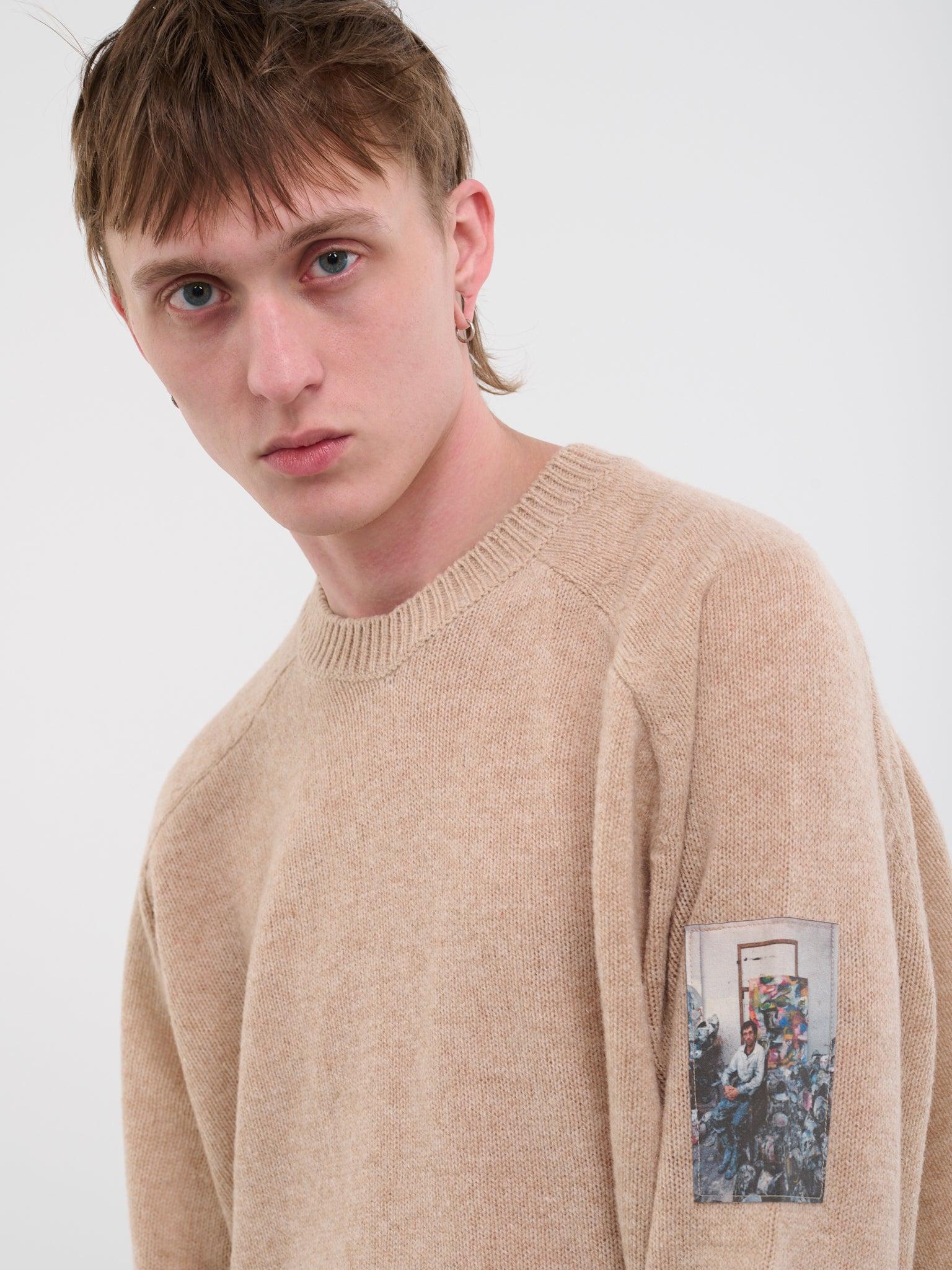 Raf Simons Patch Knit Sweater in Natural for Men | Lyst