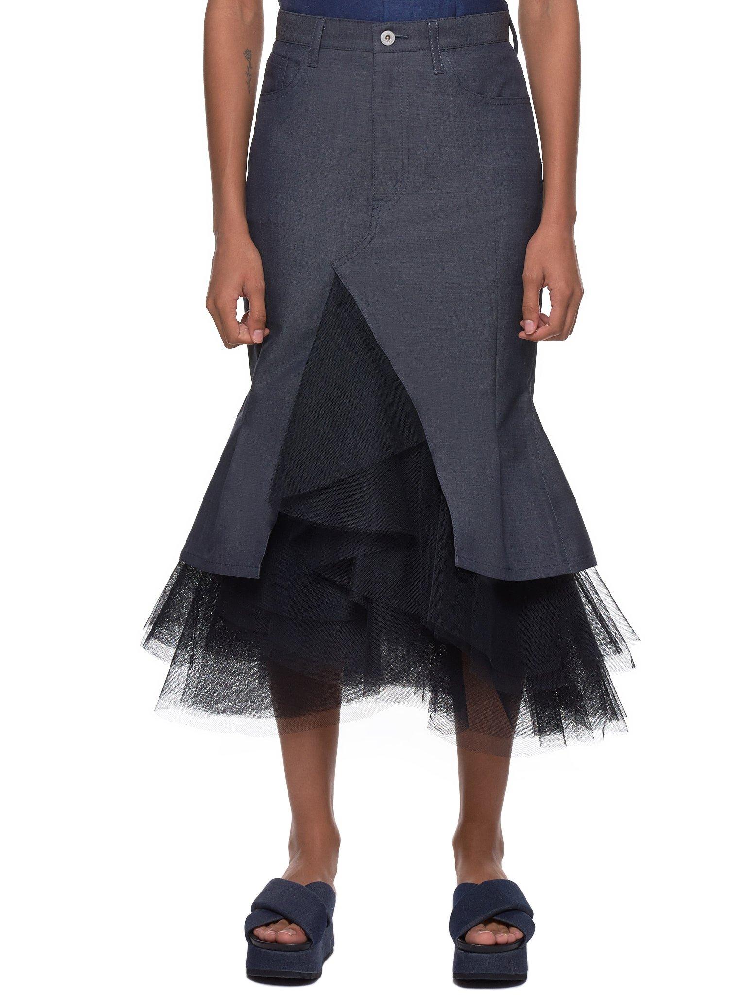 Junya Watanabe Tulle Pencil Skirt in 