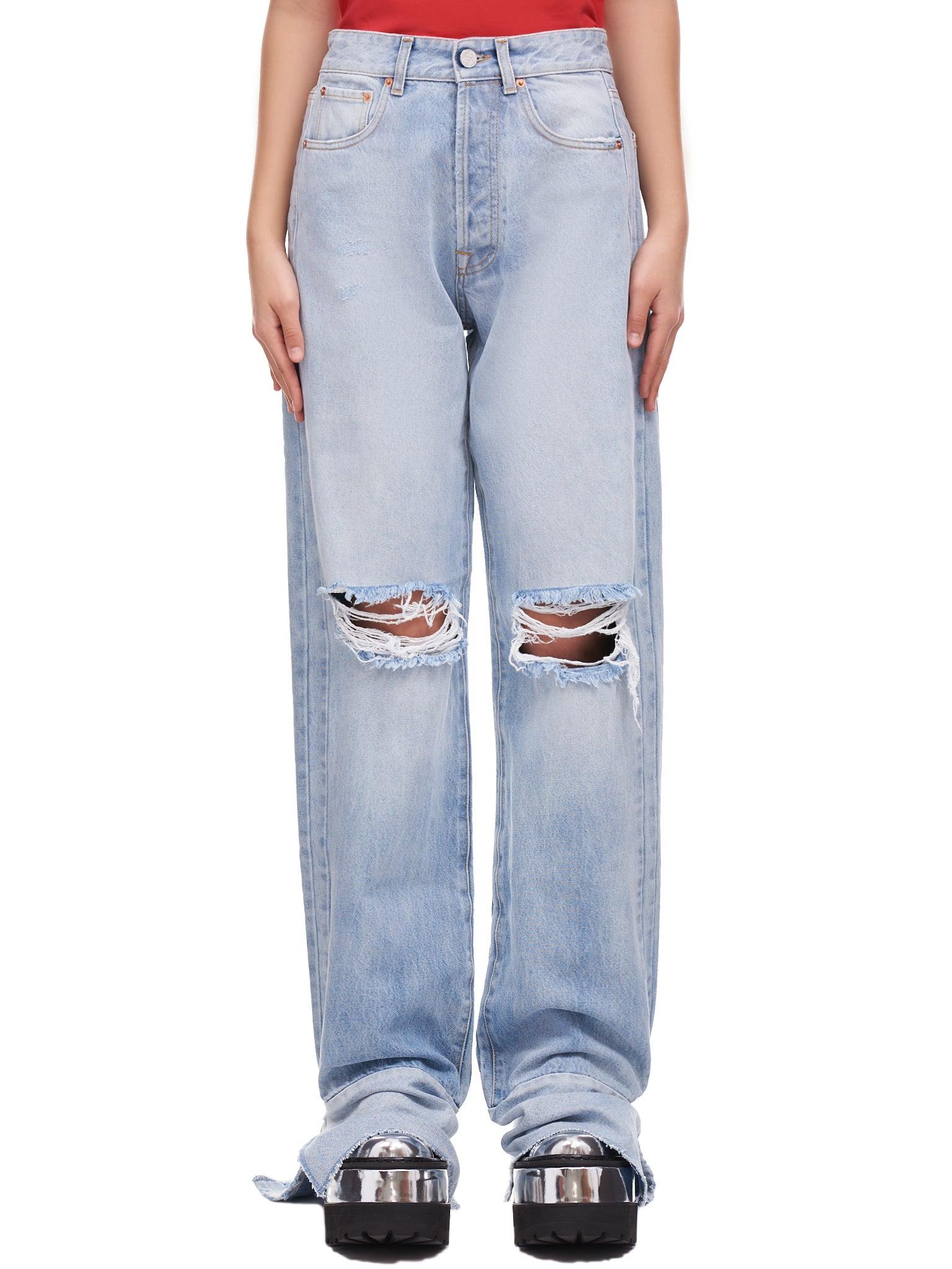 Jeans Wide Leg Elasticado Push Up Pata Ancha Destroyed Jeans Wide Leg Elasticado Push Up Pata Ancha Destroyed