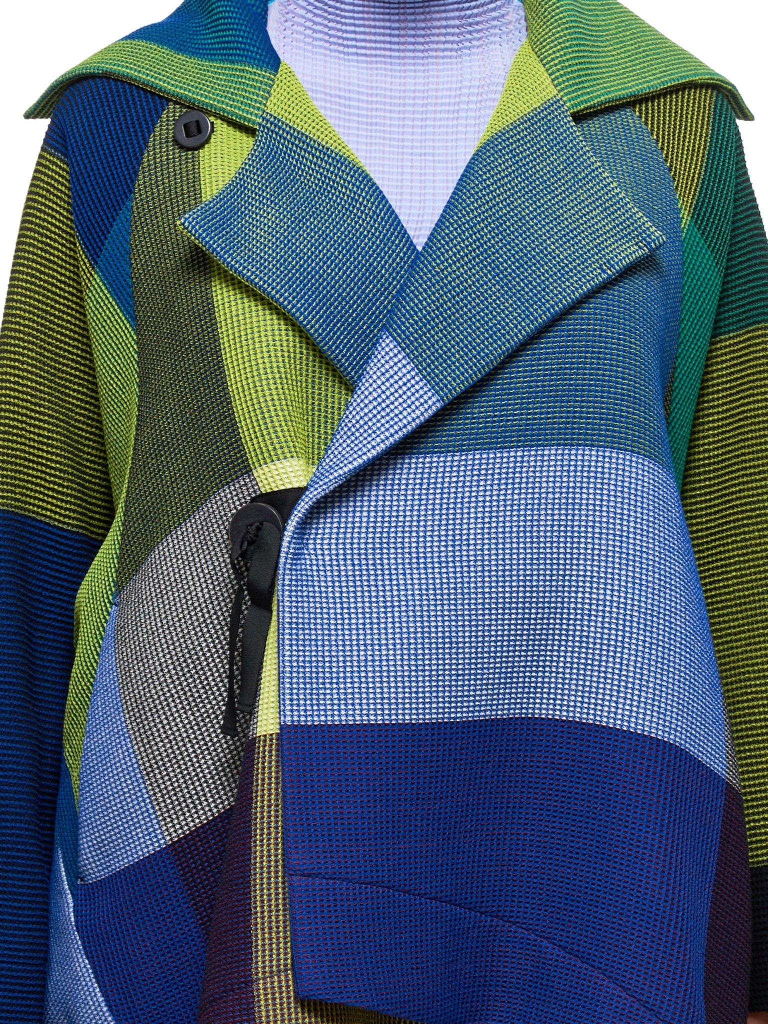 Issey Miyake Wool Multiple Coat in Blue - Lyst