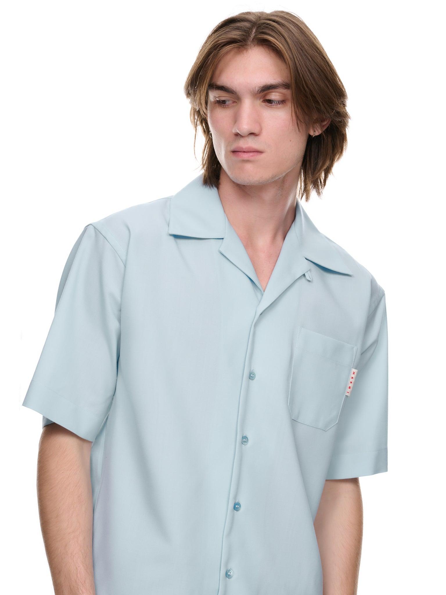 Marni Tropical Wool Bowling Shirt in Blue for Men | Lyst