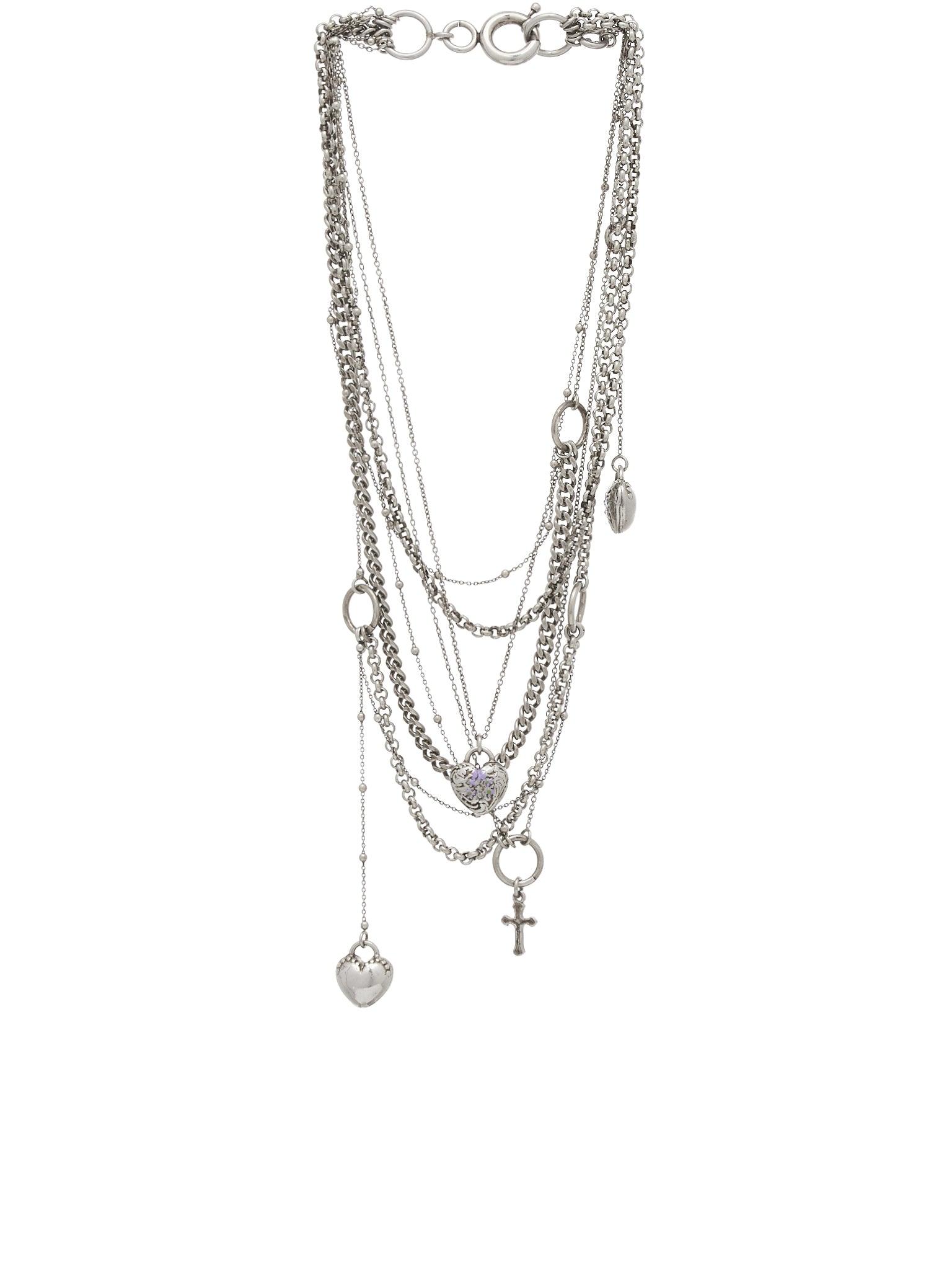 Acne Studios Charm Necklace in Silver 
