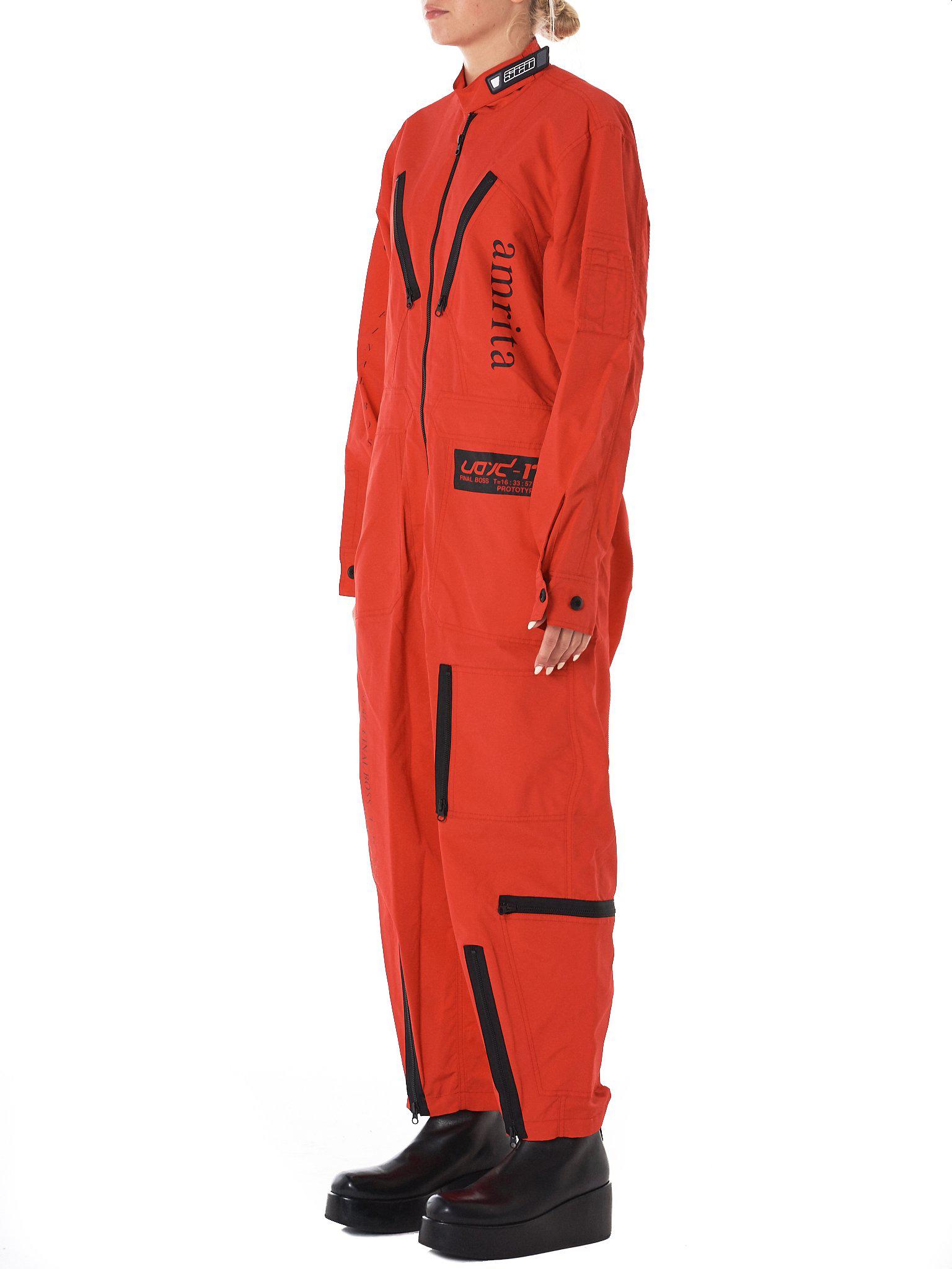red utility suit