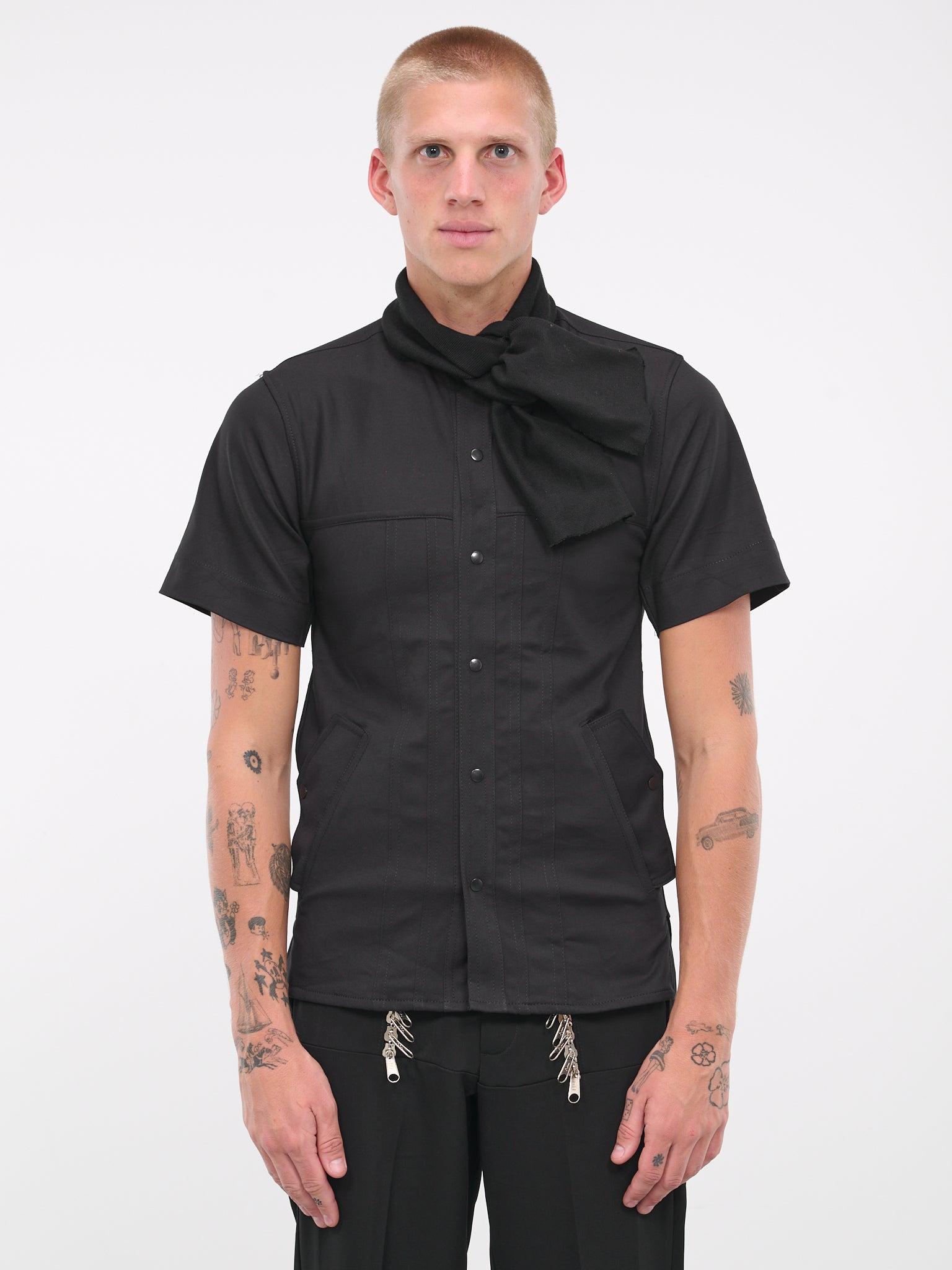 TOKYO JAMES Scarf Collar Shirt in Black for Men | Lyst