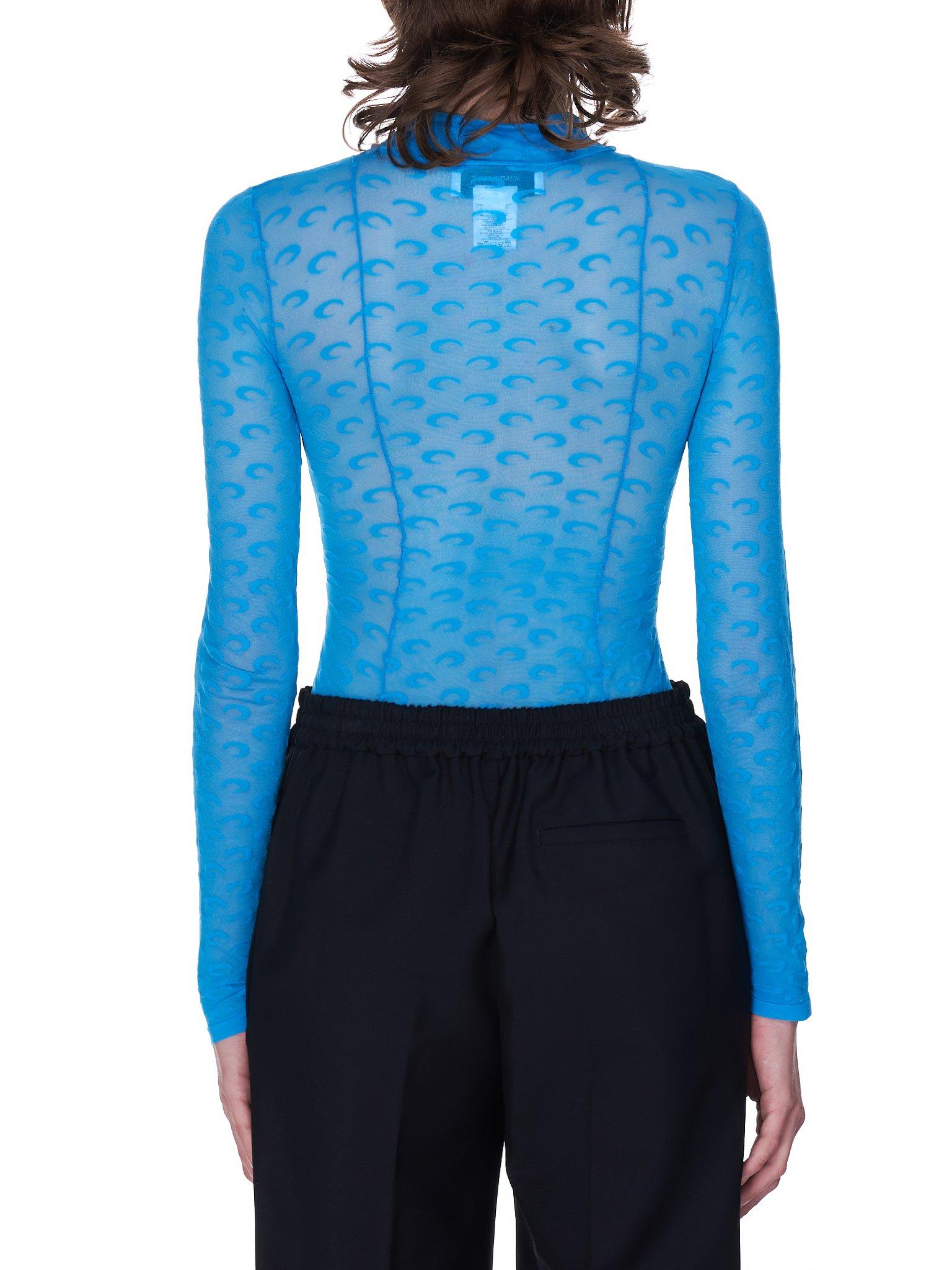 Marine Serre Synthetic Sheer Moon Jacquard Top in Cobalt (Blue) | Lyst