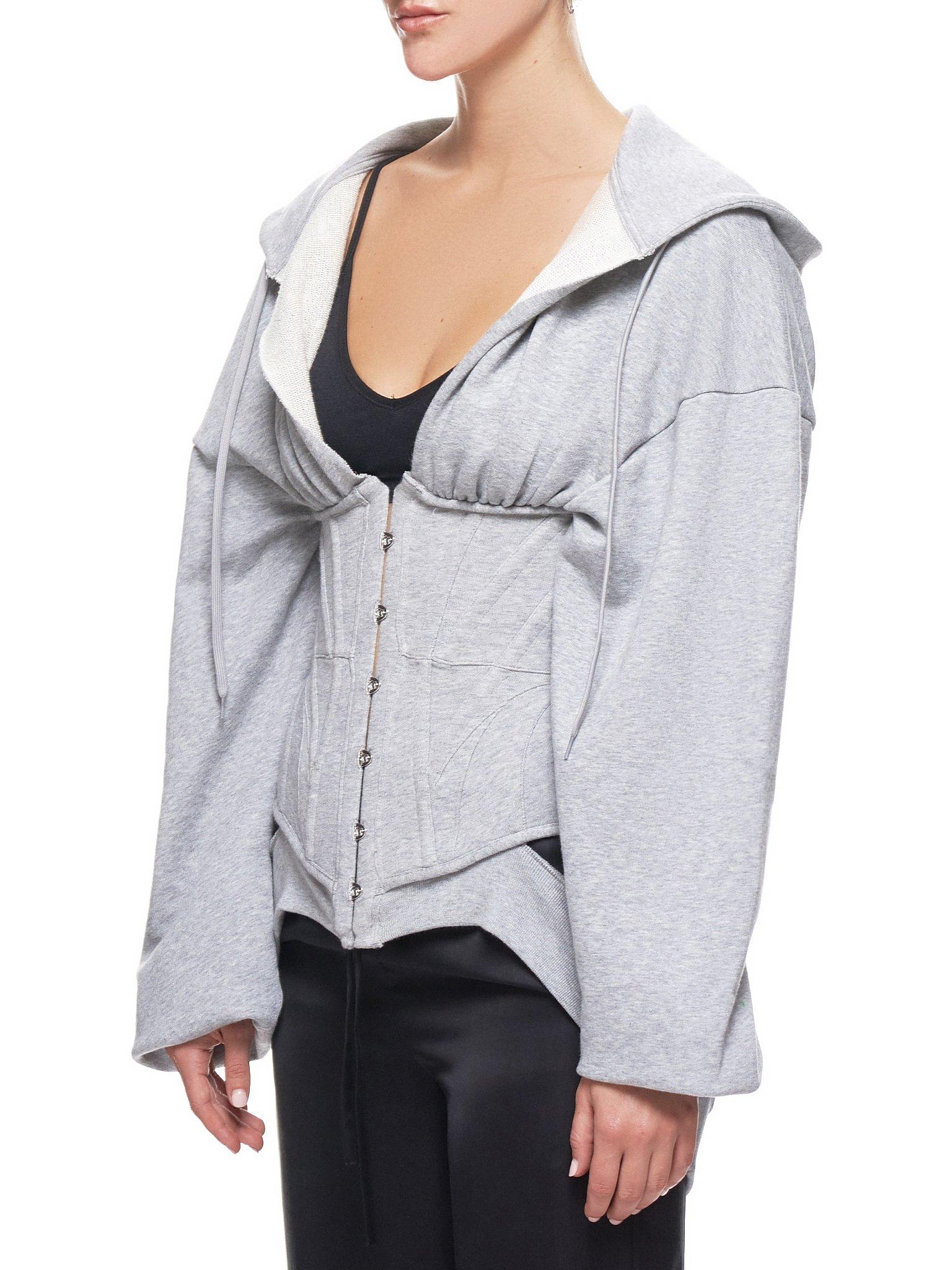 grey corset hoodie