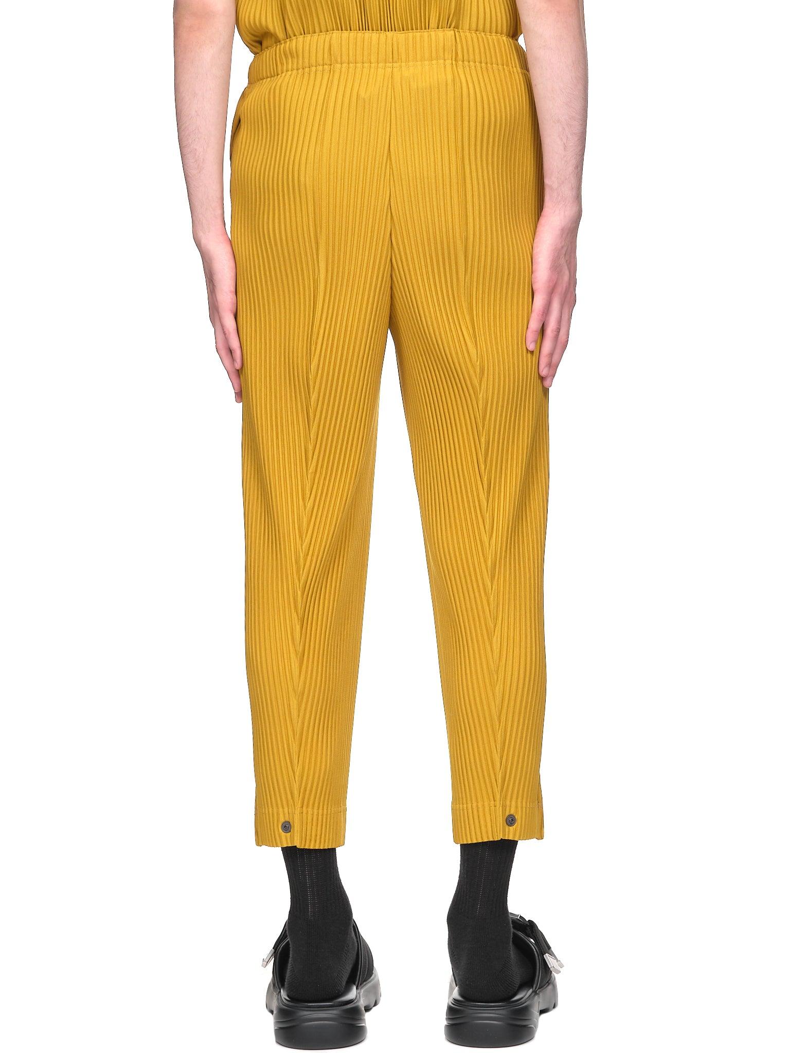 Homme Plissé Issey Miyake Bow Pleated Pants in Yellow for Men | Lyst
