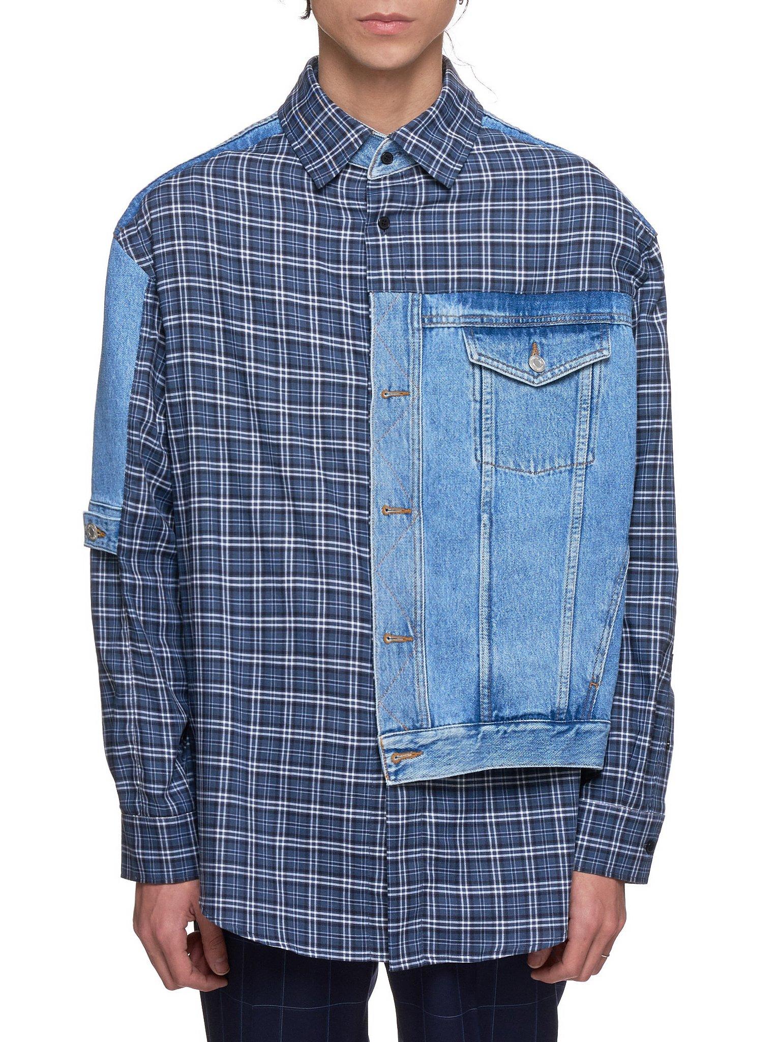 martine rose hybrid denim shirt