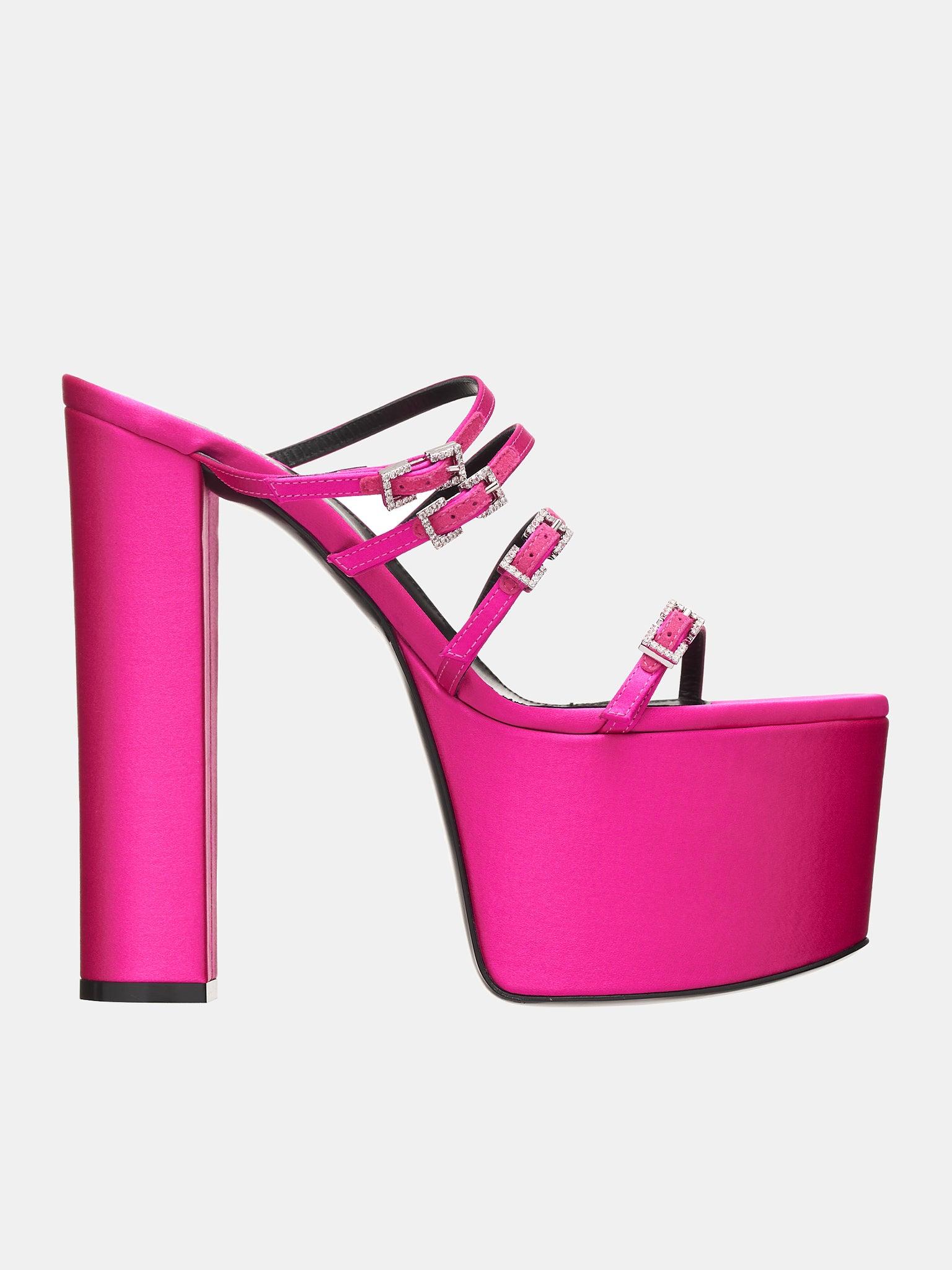 Sergio Rossi Buckle Sabot Heels in Pink | Lyst
