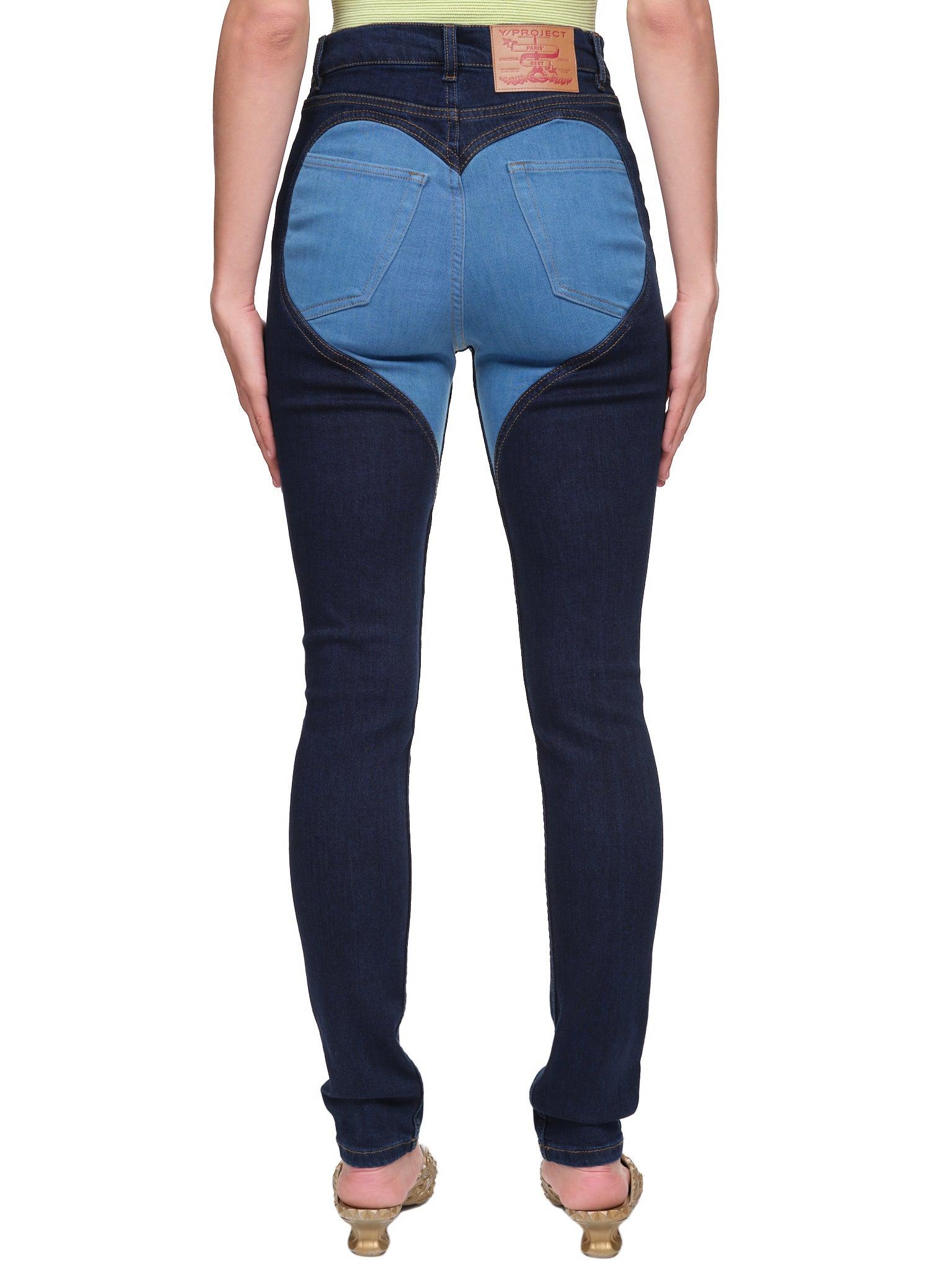 Y. Project Denim Bicolor Heart Jeans in 