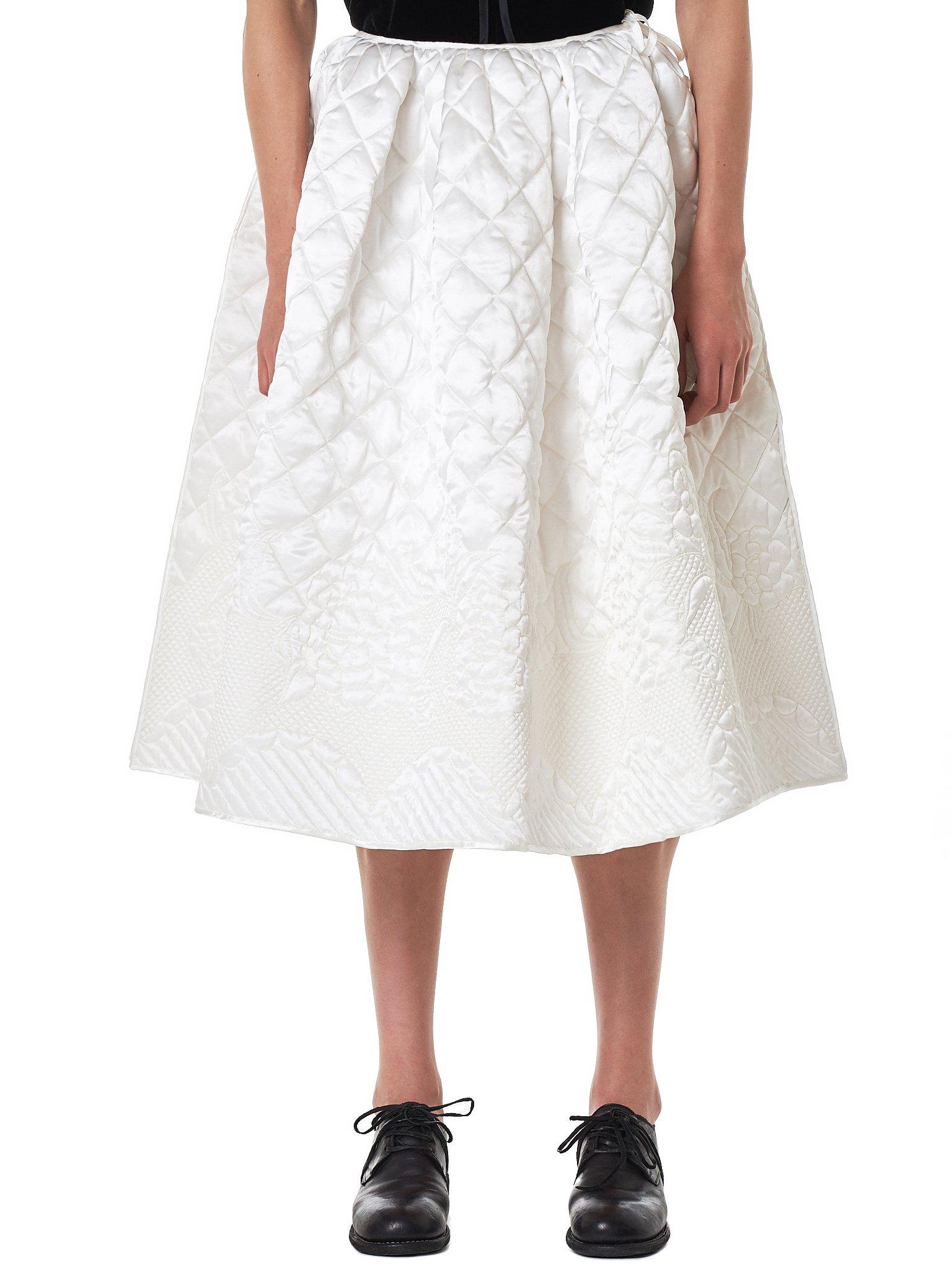 white quilted skirt