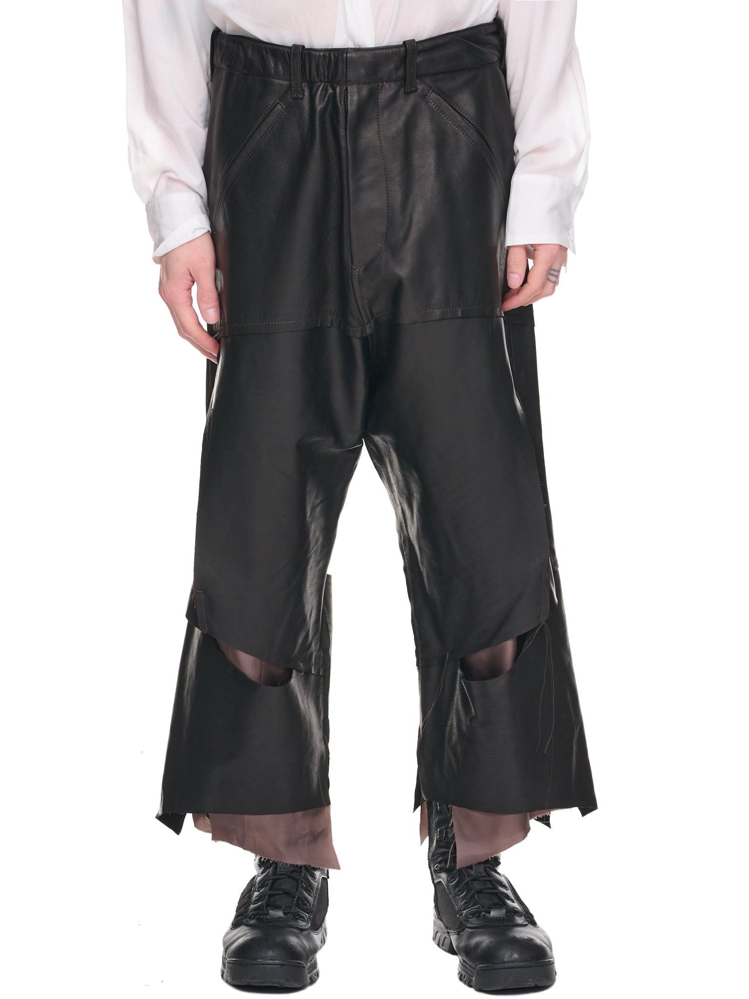 Sulvam Scars Horse Leather Pants in Black for Men | Lyst