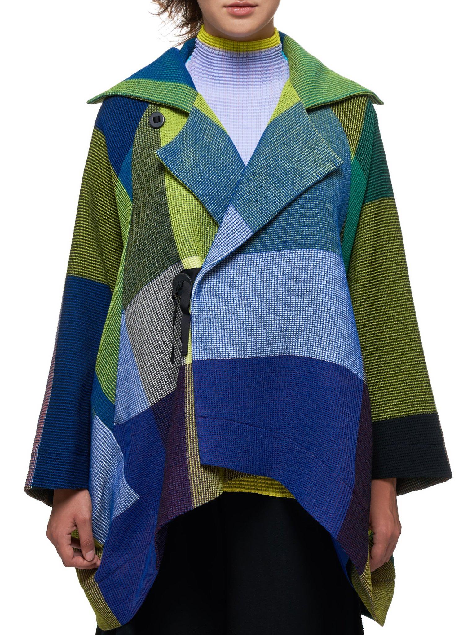 Issey Miyake Wool Multiple Coat in Blue - Lyst